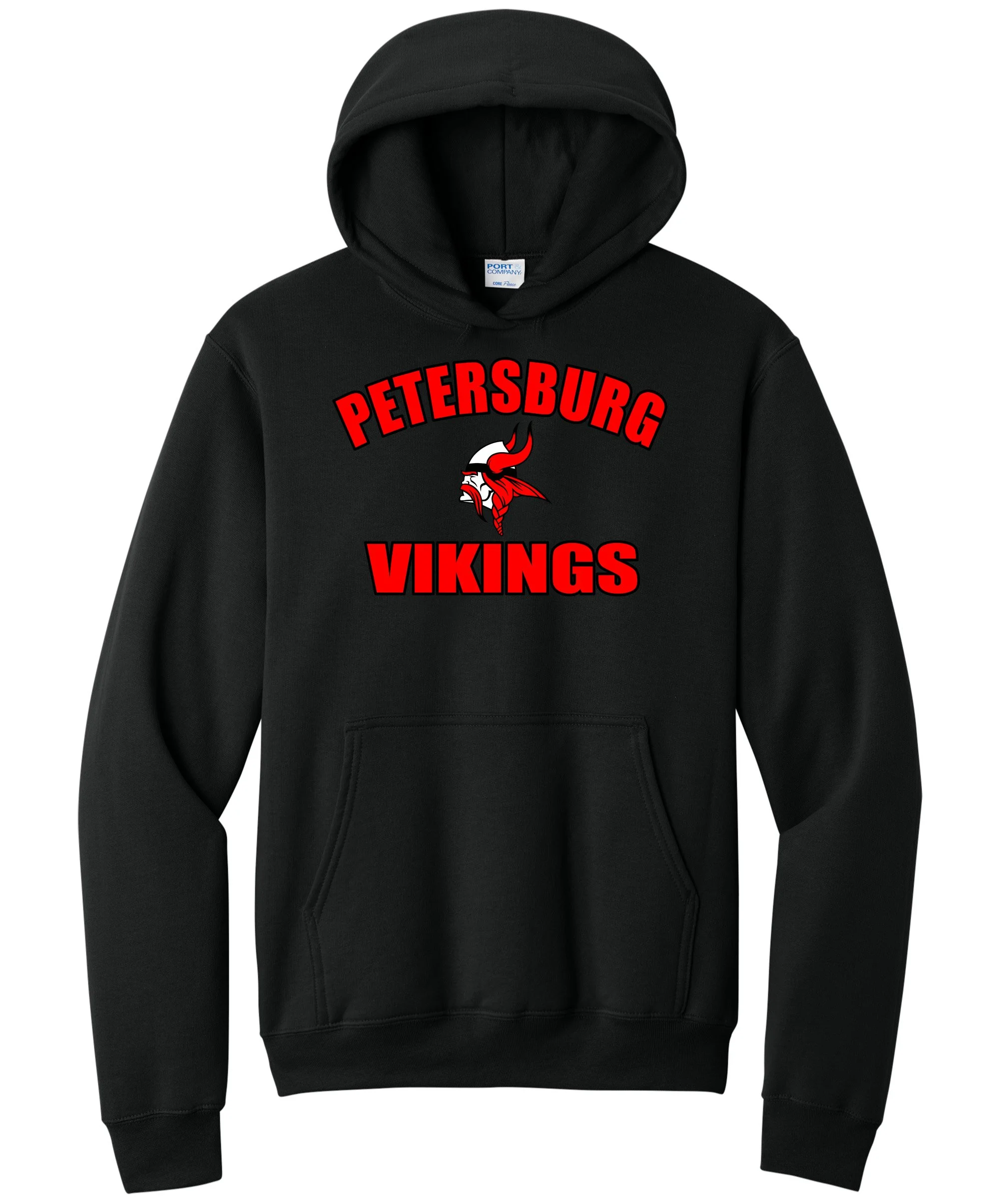 Petersburg Vikings Viking Head Full Color Graphic Hoodie