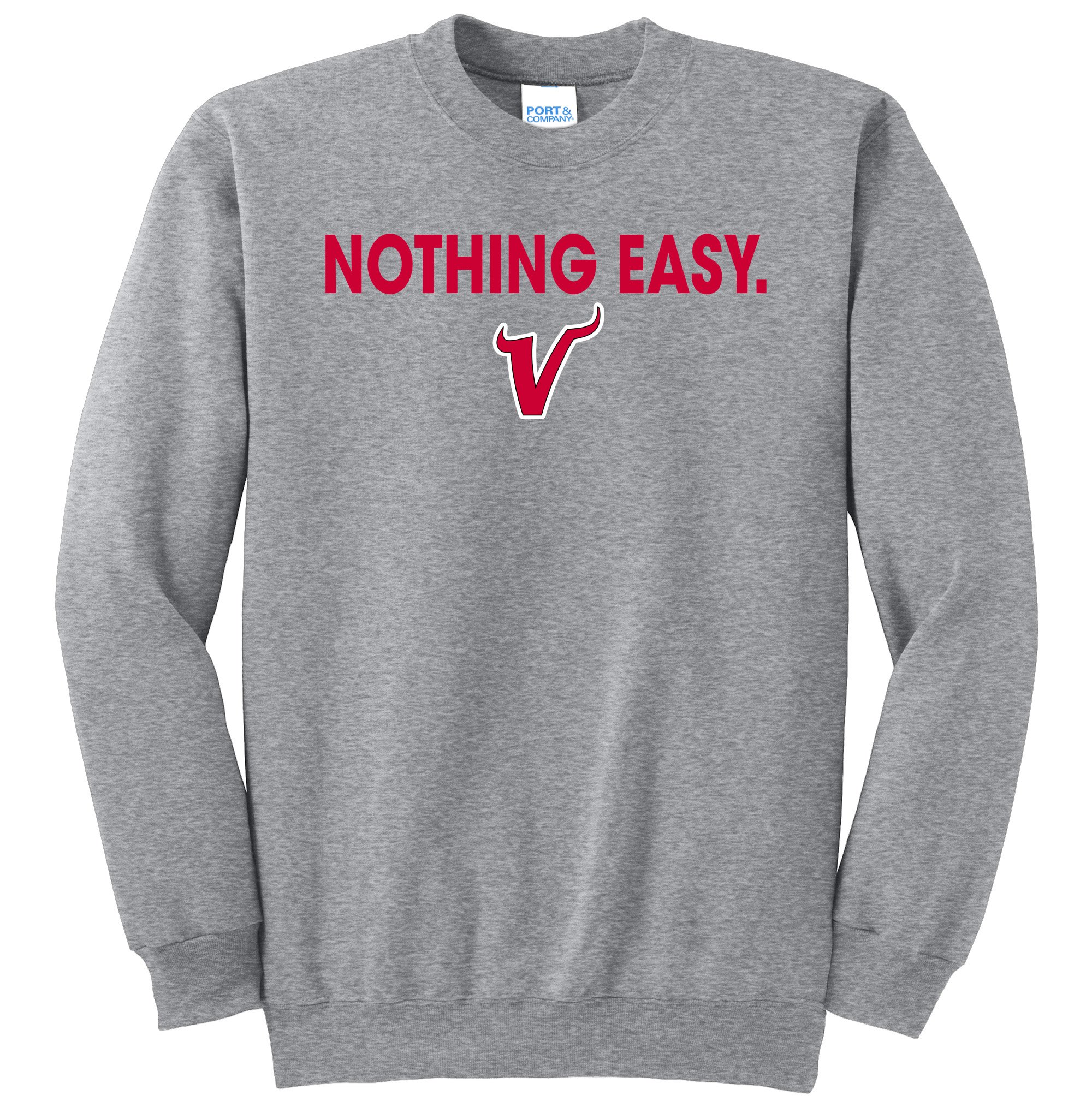 Nothing Easy Viking V Red Graphic Crewneck Sweatshirt