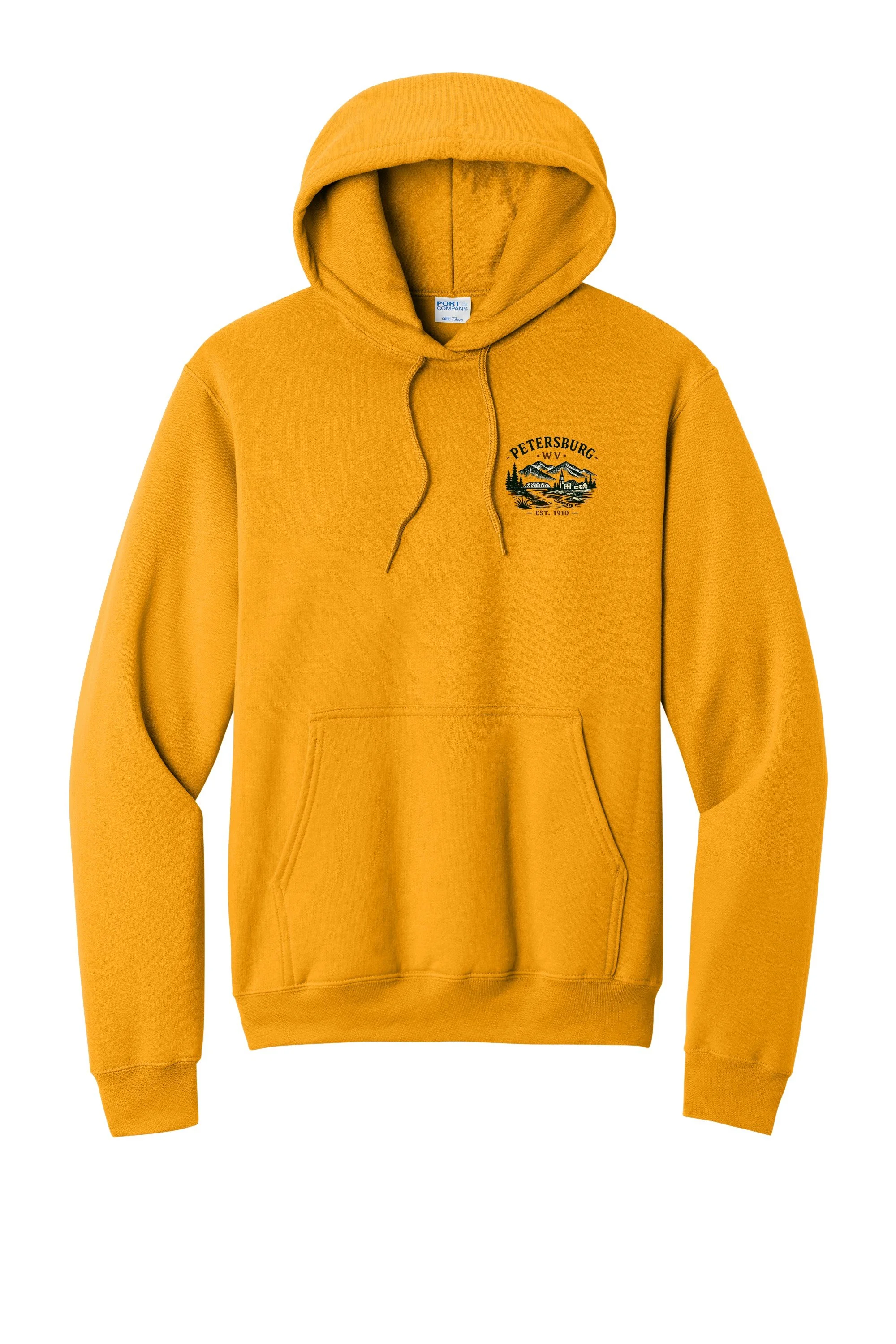 Petersburg, WV Graphic Hoodie Left Chest and Back Print