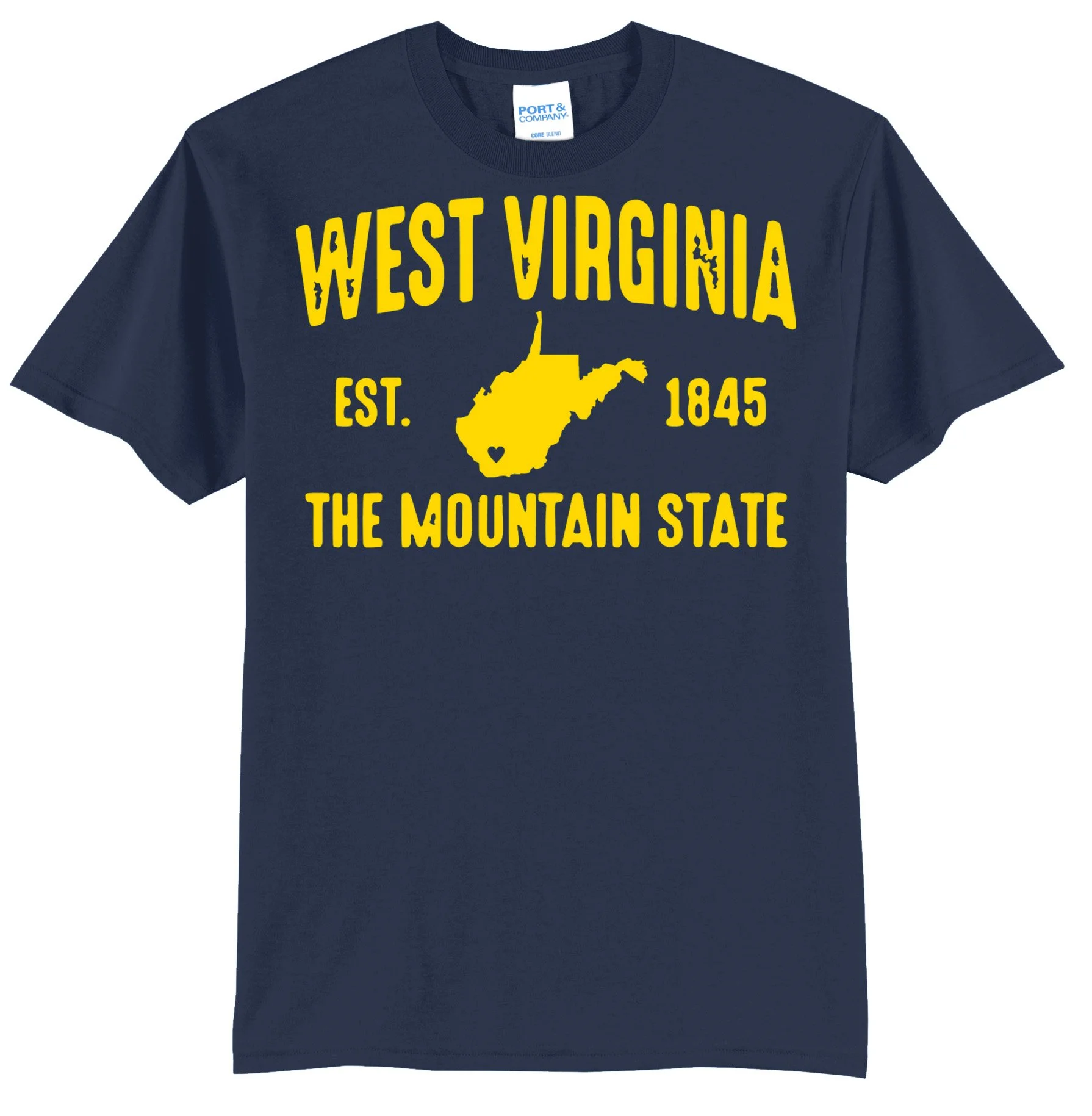 West Virginia Est. 1845 Gold Graphic Tee Shirt