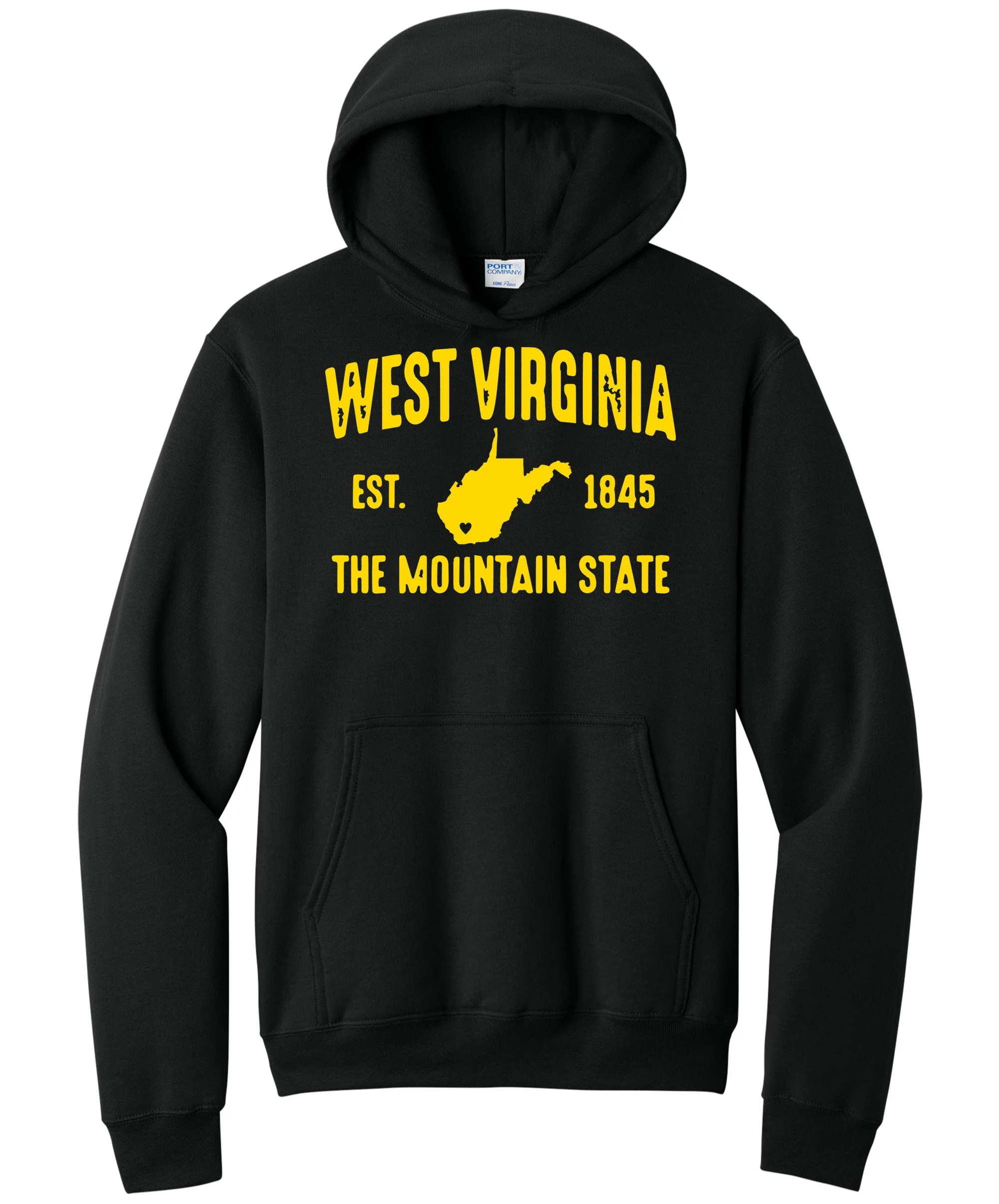 West Virginia Est. 1845 Gold Graphic Hoodie
