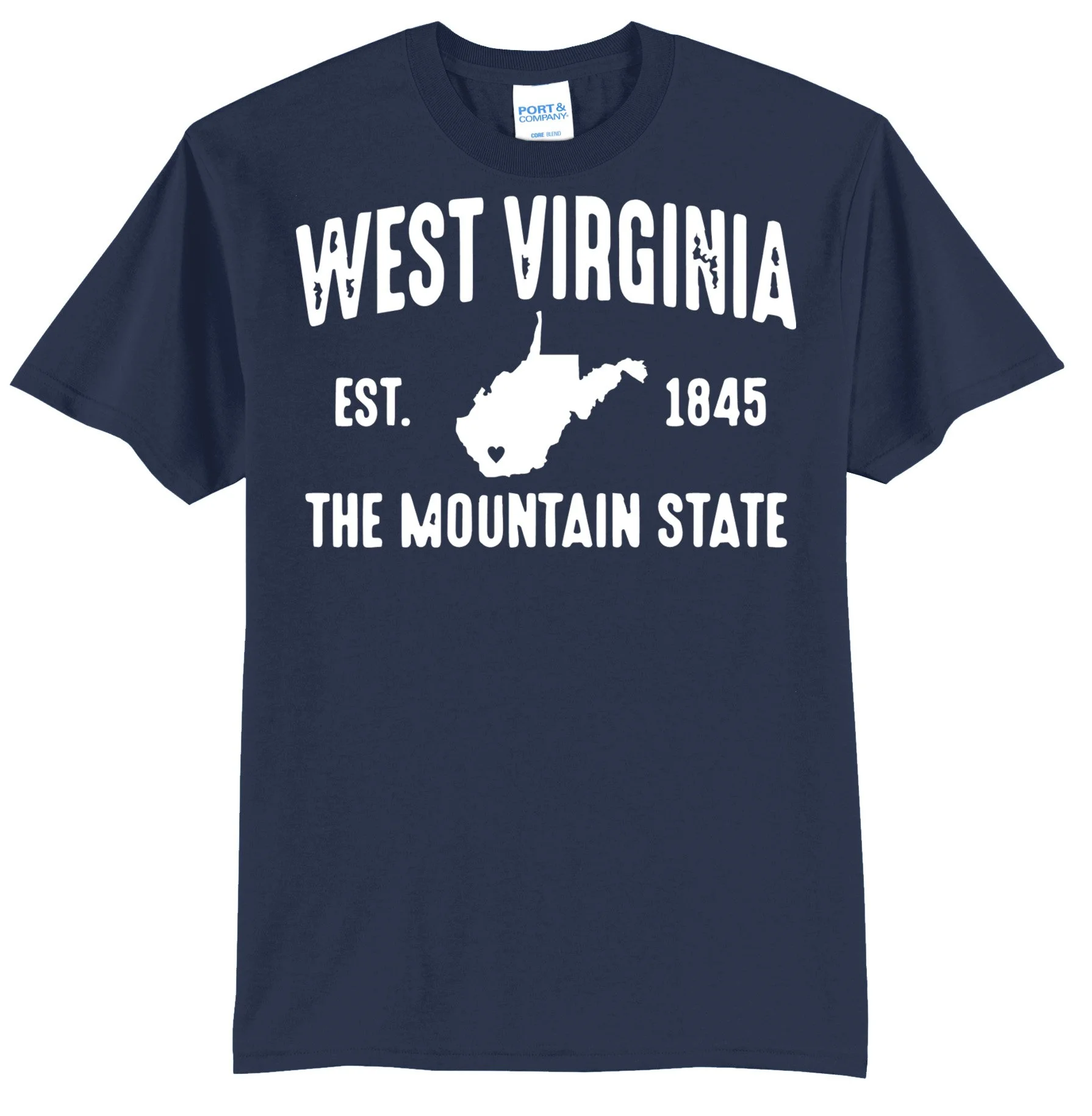 West Virginia Est. 1845 White Graphic Tee Shirt
