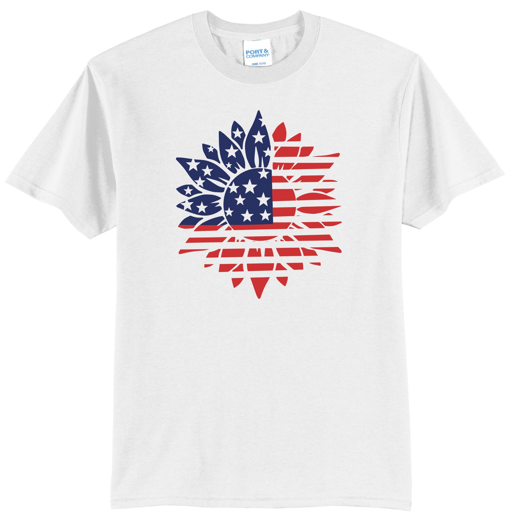 American Flag Sunflower Graphic Tee Shirt