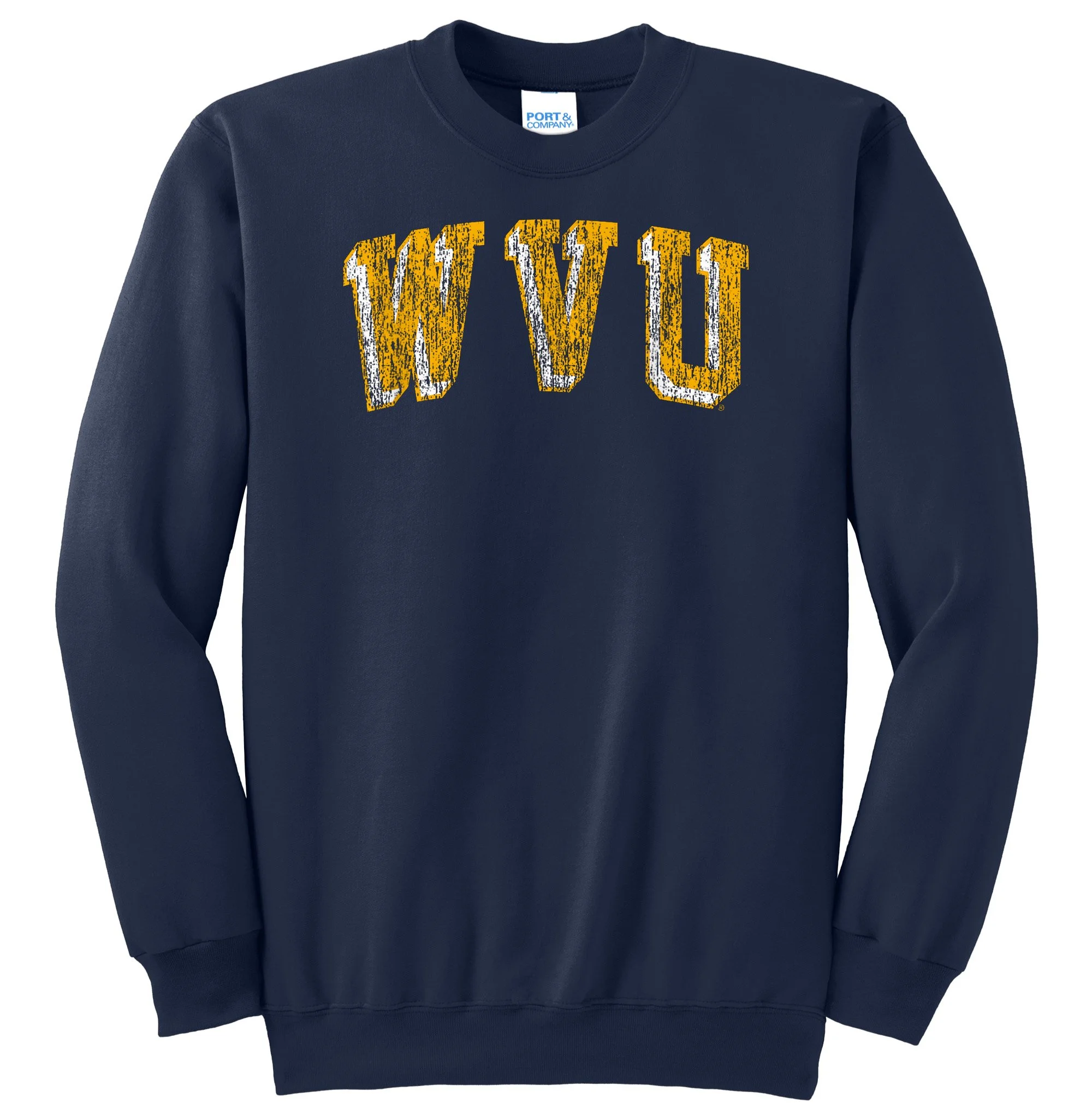 WVU Rustic Gold Graphic Crewneck Sweatshirt