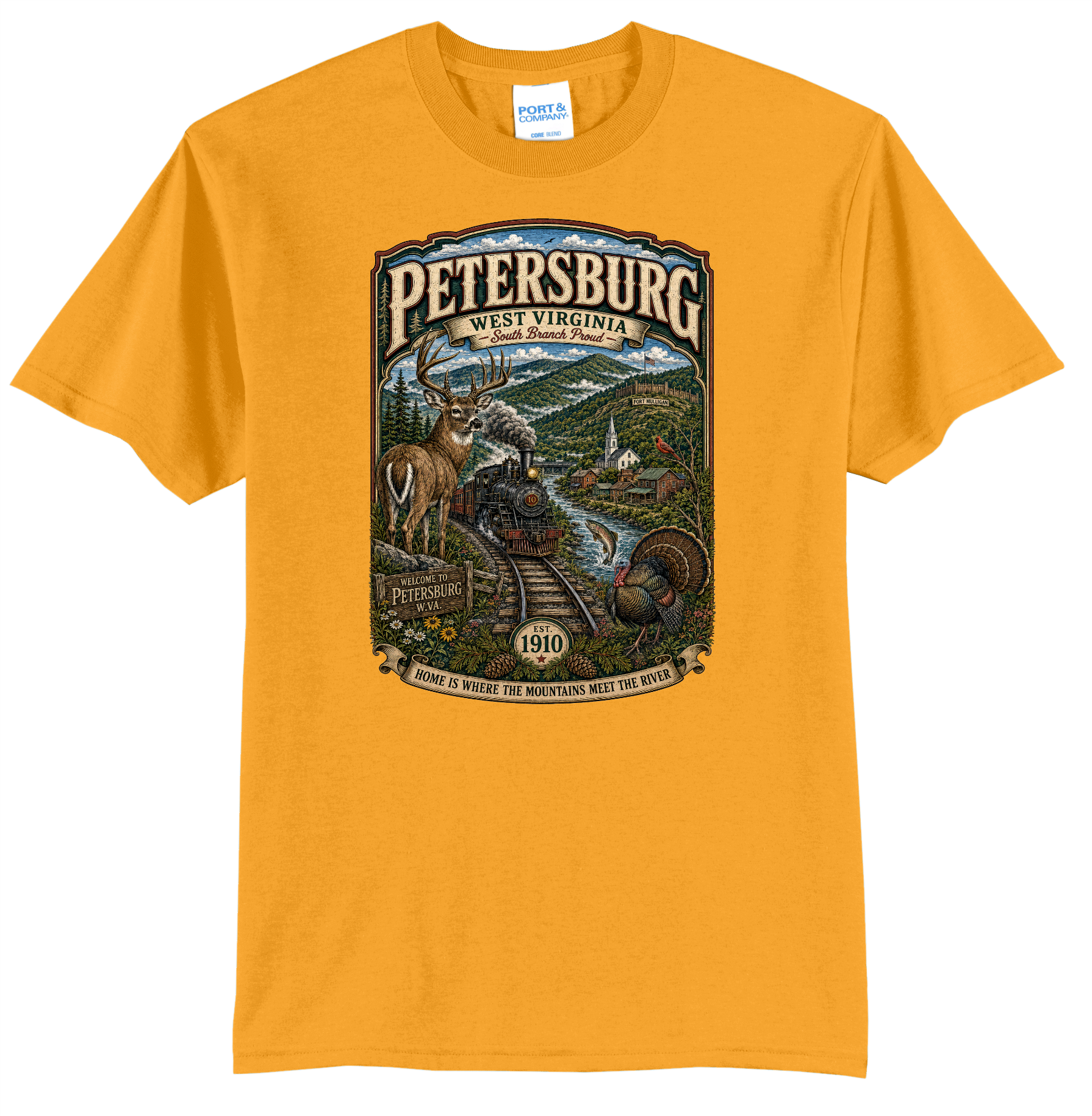 Petersburg, WV Graphic Tee Shirt Front Print Only