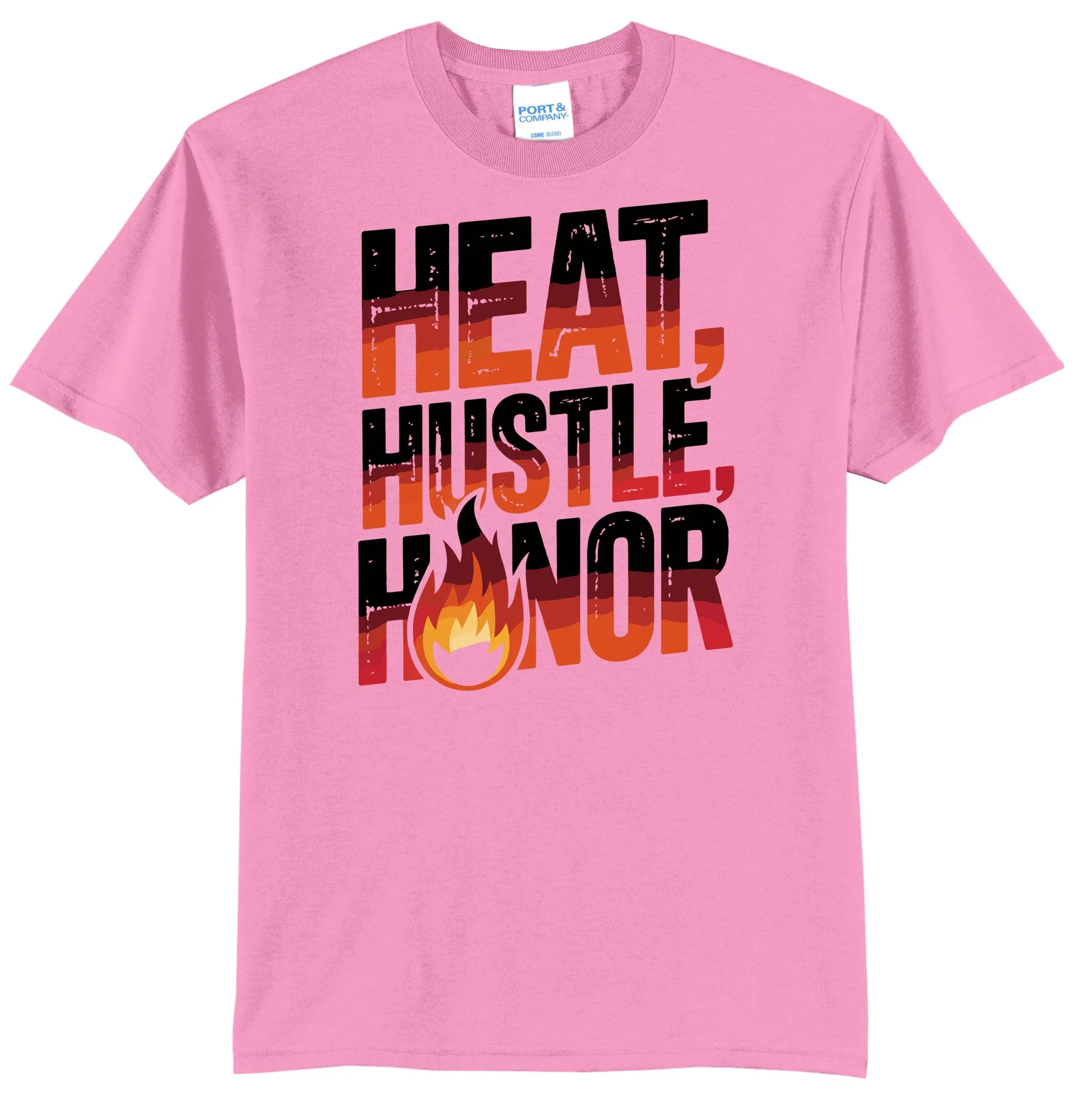 Heart Hustle Honor Firefighter T-Shirt PC55 CANDY PINK.jpg