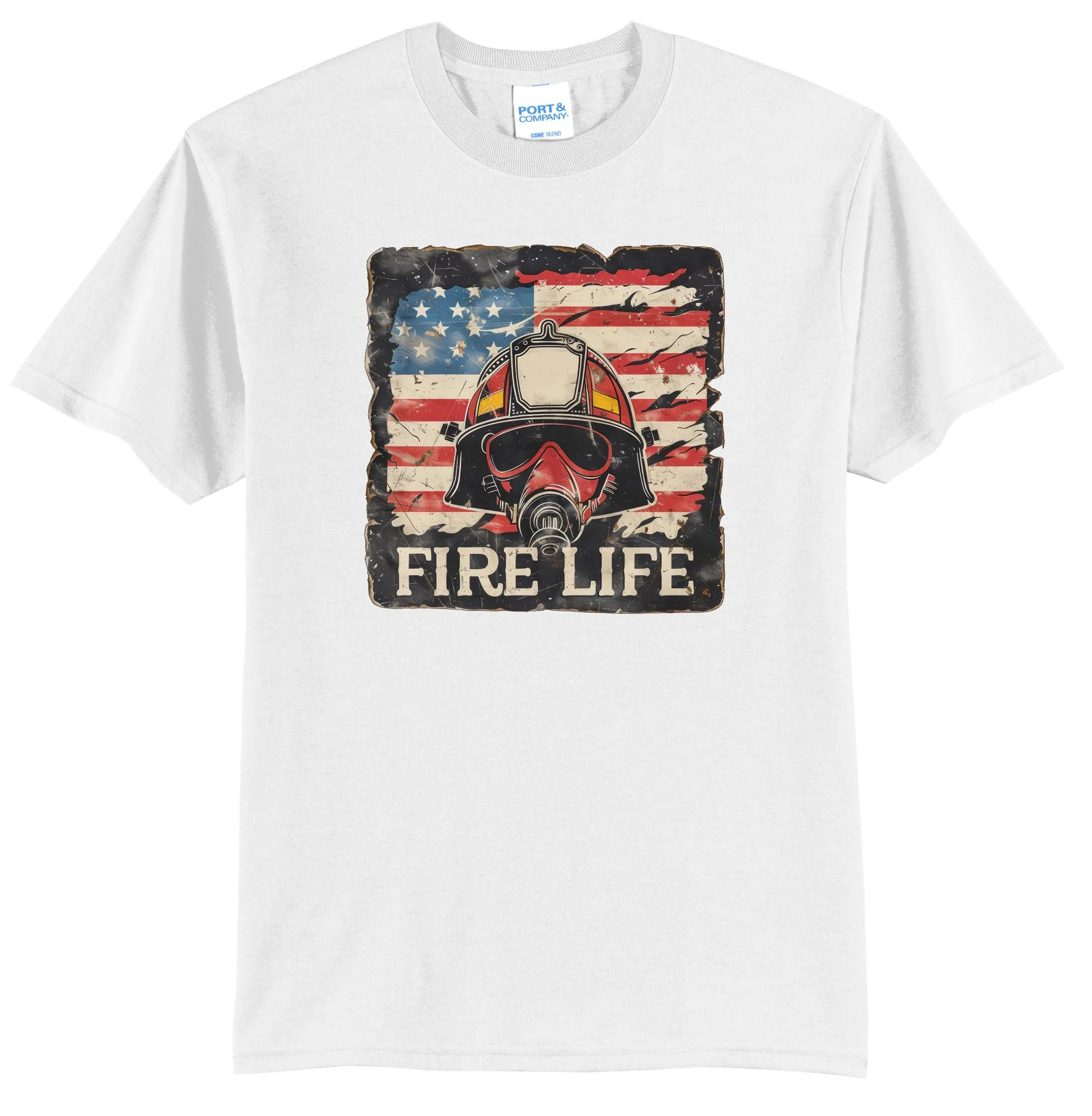 Fire Life with Helmet Graphic Tee Shirt