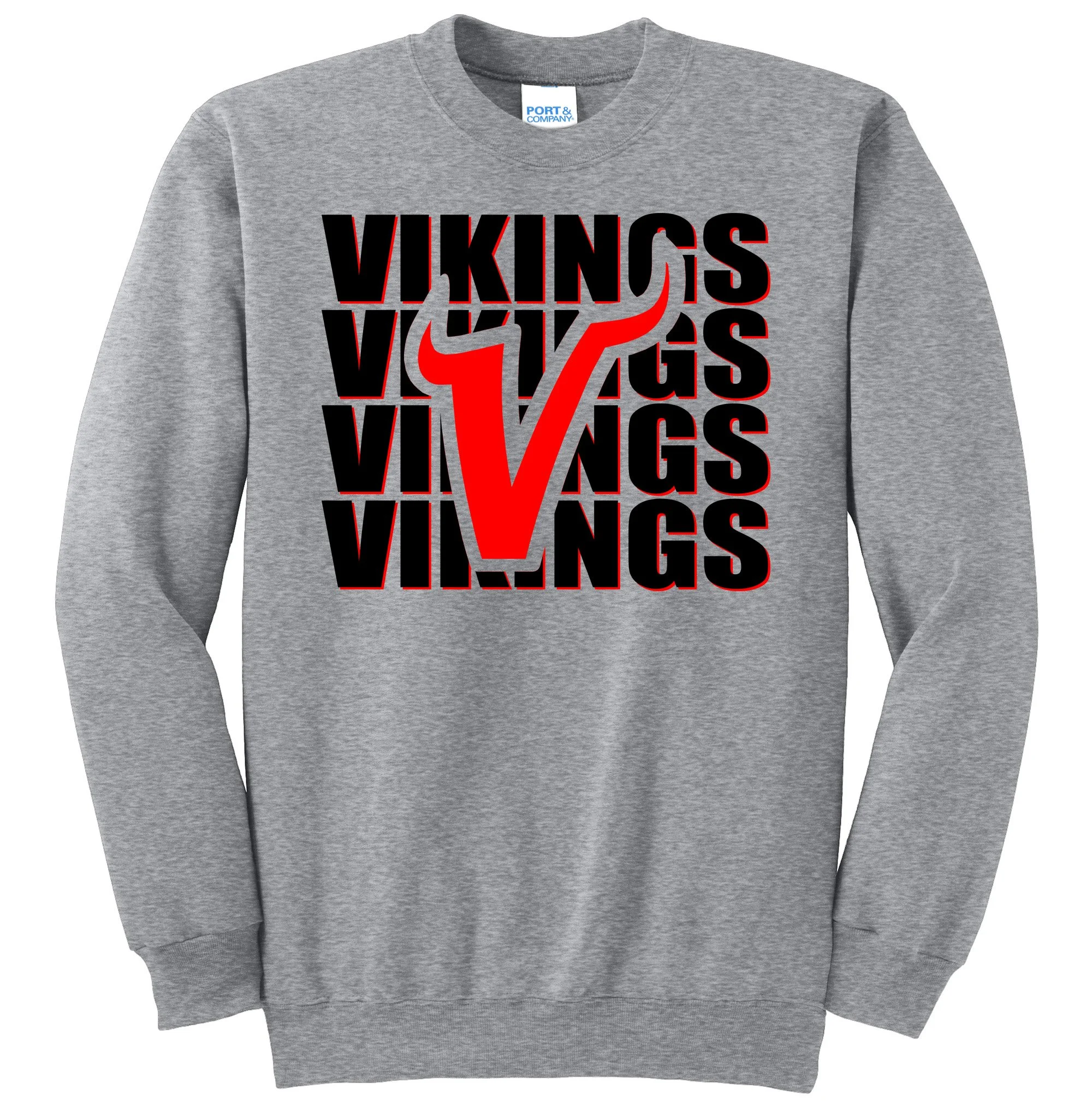 Petersburg Viking V Vikings Graphic Crewneck Sweatshirt