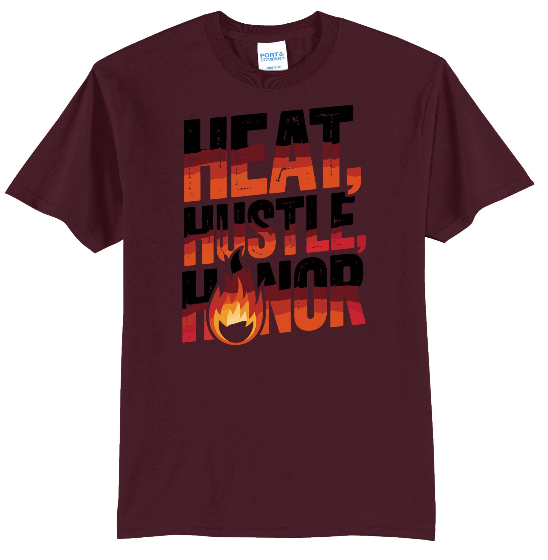 Heart Hustle Honor Firefighter T-Shirt PC55 ATHLETIC MAROON.jpg