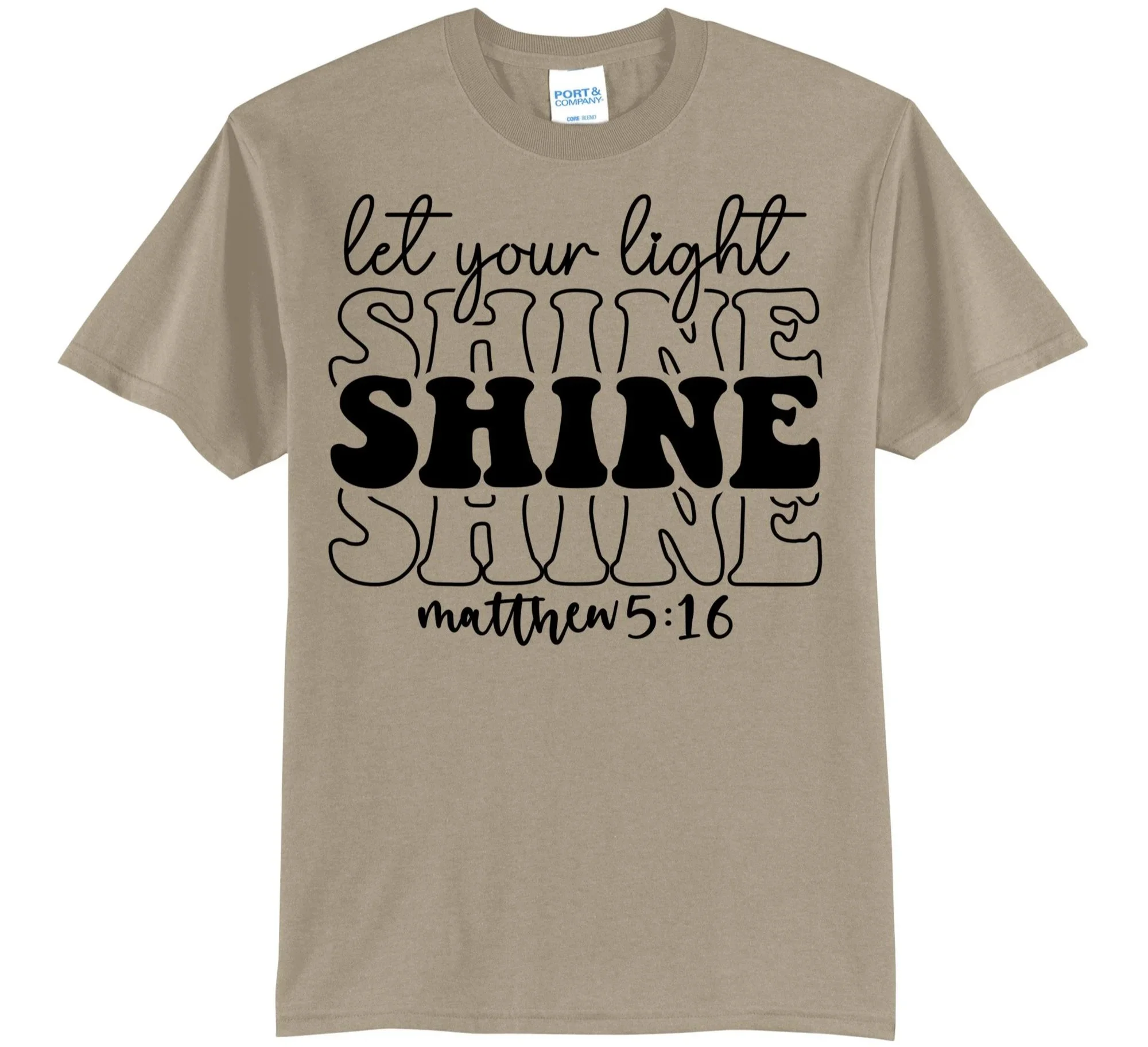 Let Your Light Shine Matthew 5:16 Graphic Tee Shirt