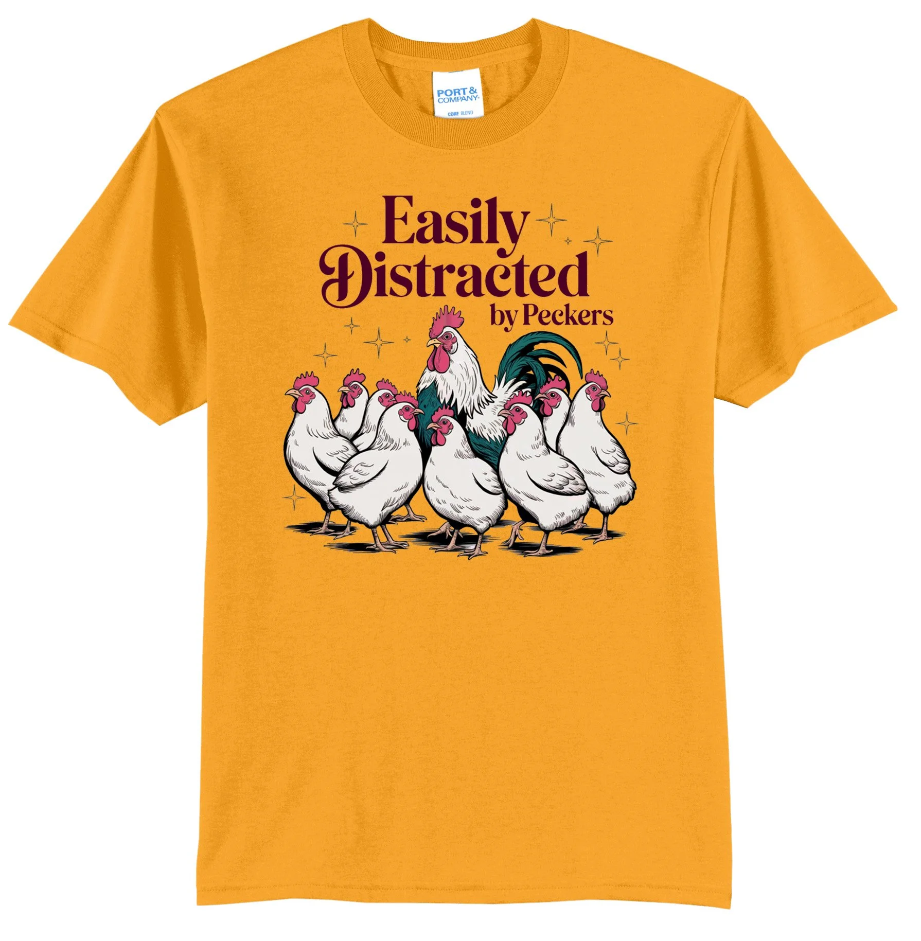 Easily Distracted By Peckers Graphic Tee Shirt