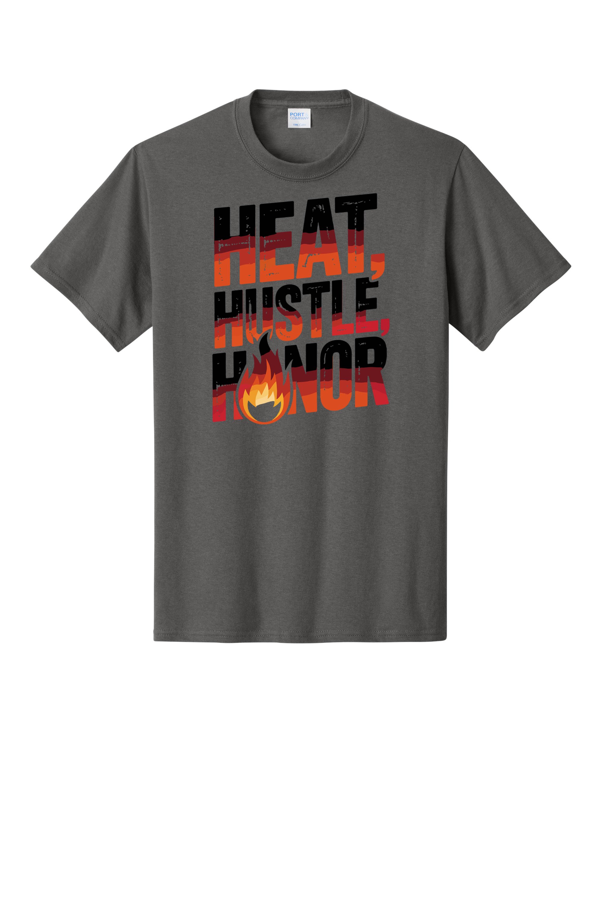 Heart Hustle Honor Firefighter T-Shirt PC55 CHARCOAL.jpg