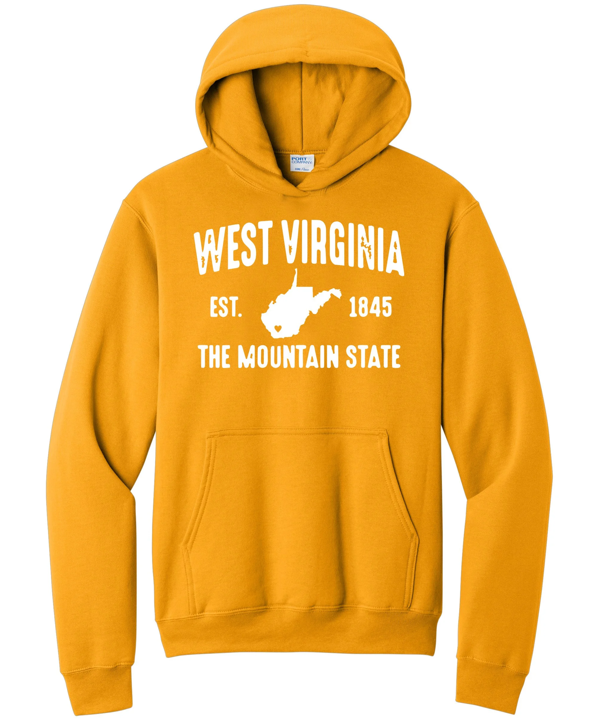 West Virginia Est. 1845 White Graphic Hoodie