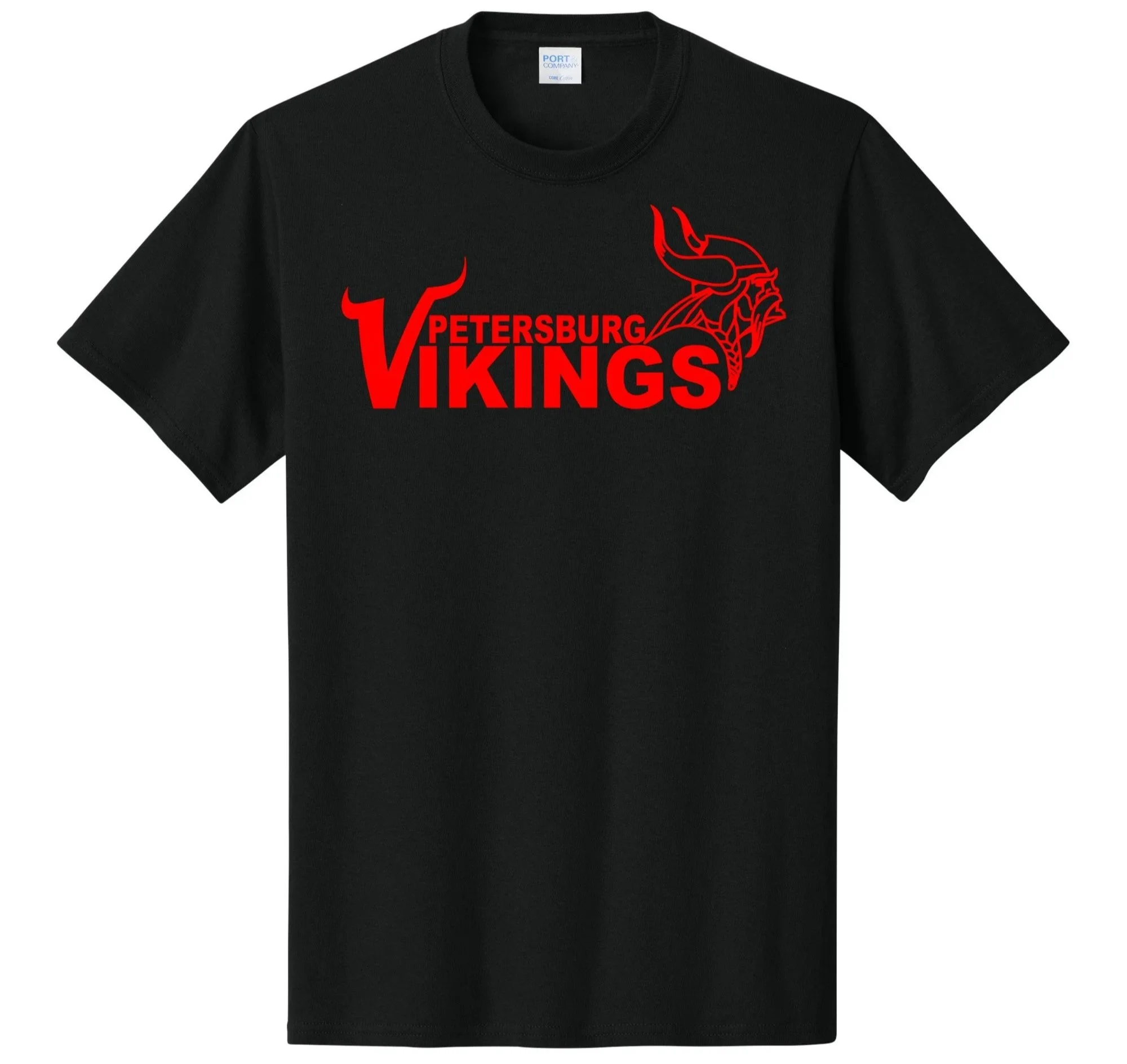 Petersburg Vikings with Viking Head Graphic Tee Shirt