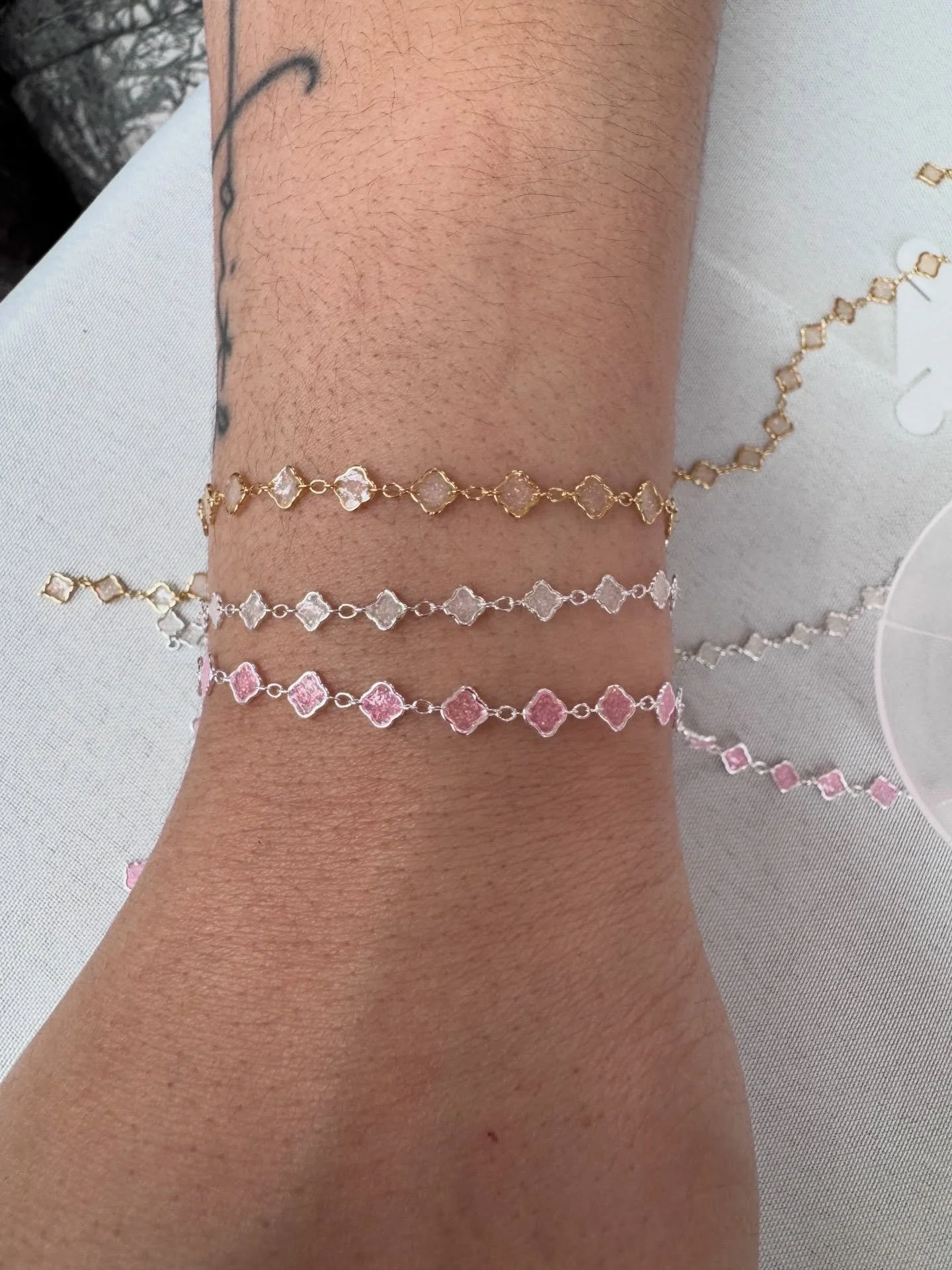 4 events in the past 3 days and this mama is whooped! Thank you to everyone who came to get Spark&rsquo;d this weekend, I hope you love your new jewelry as much as I do.💖

The most popular this weekend:
*tennis bracelets 
*two-toned chains
*clover c