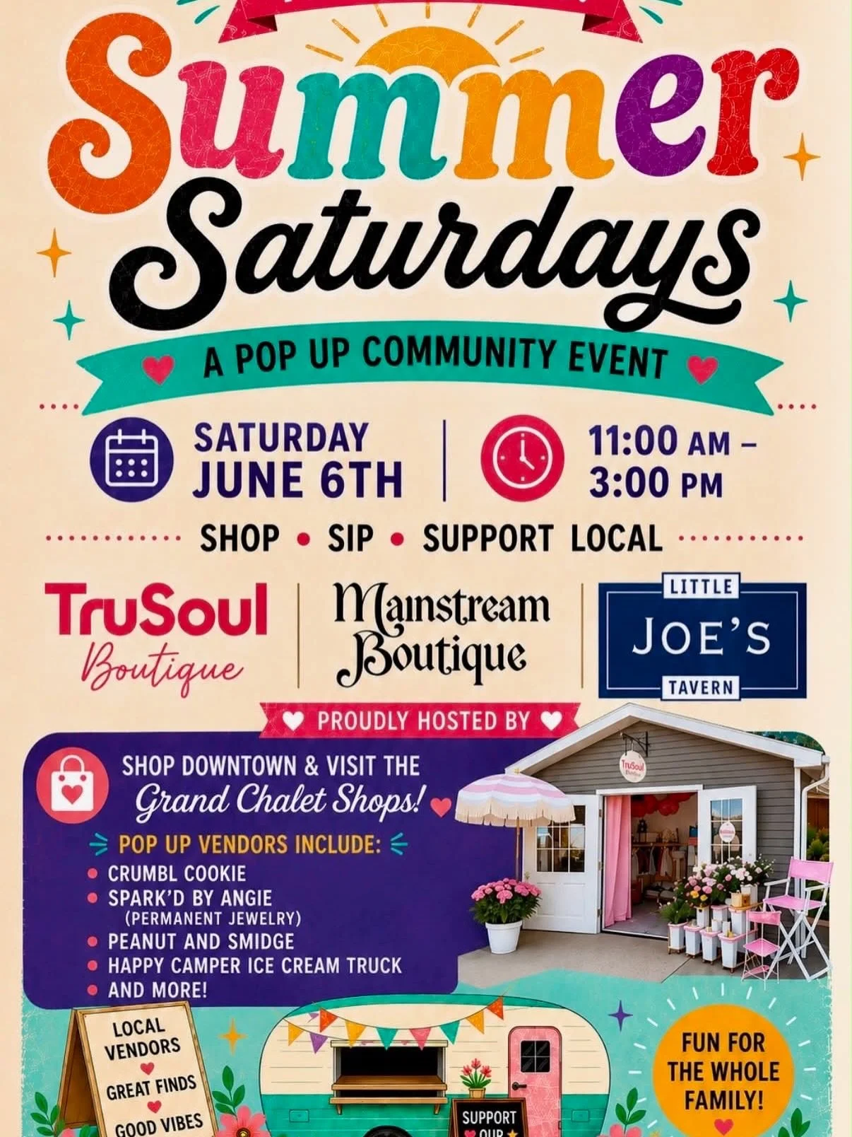So excited to be poppin&rsquo; up downtown Grand Blanc this Saturday at the Grand Chalet Shops! In addition to the permanent vendors in the adorable little houses on Grand Blanc Rd, there is a handful of vendors (including yours truly), who will be t