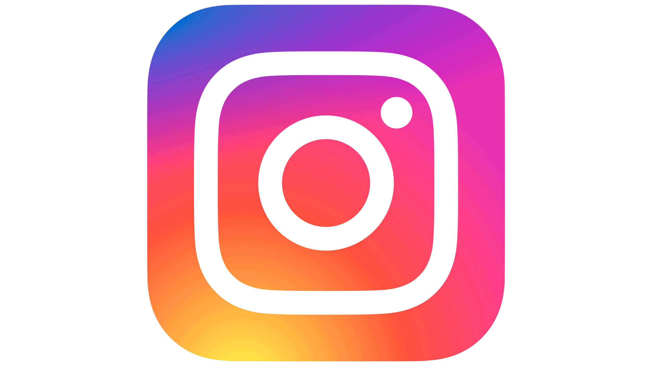 Instagram logo with a colorful gradient background.