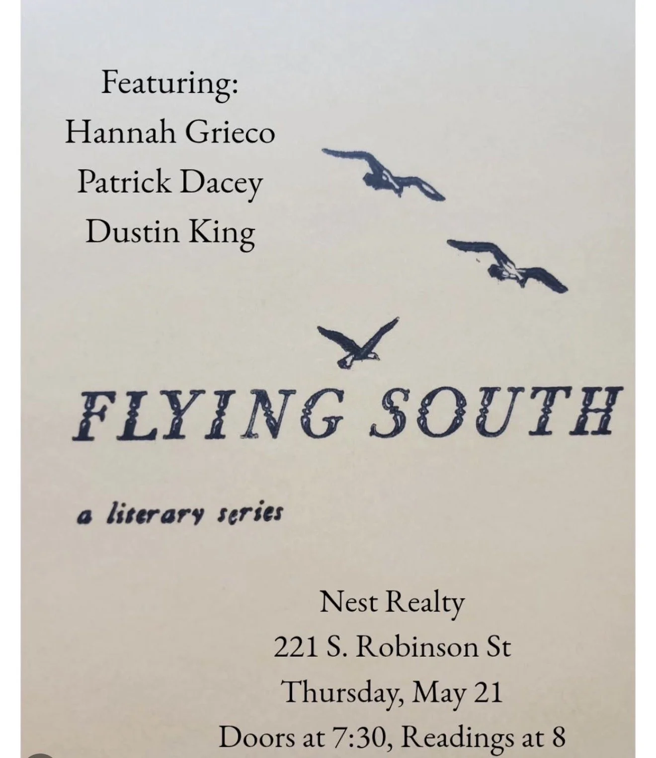 Flying South Reading Series