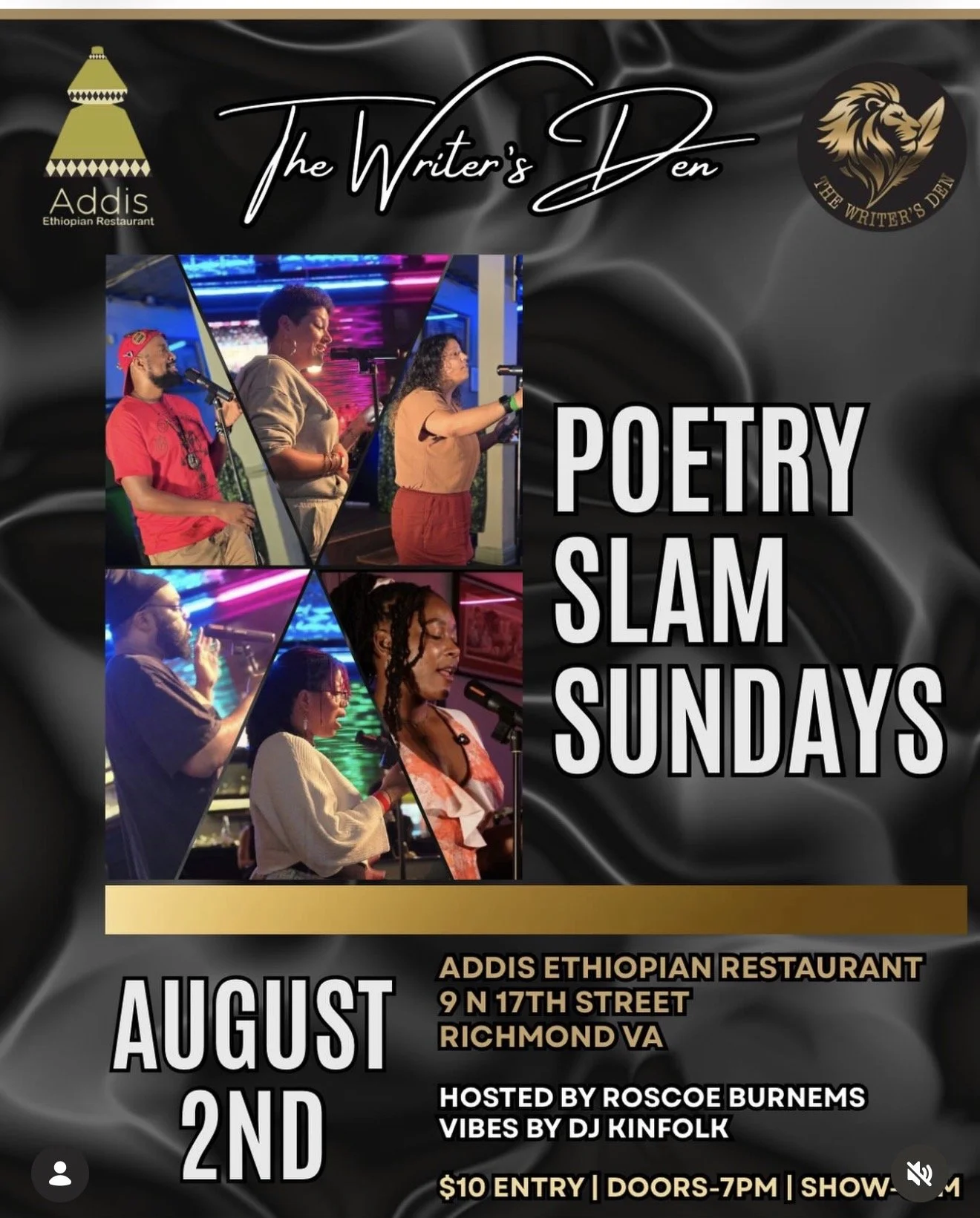 Poetry Slam Sundays hosted by Roscoe Burnems 
