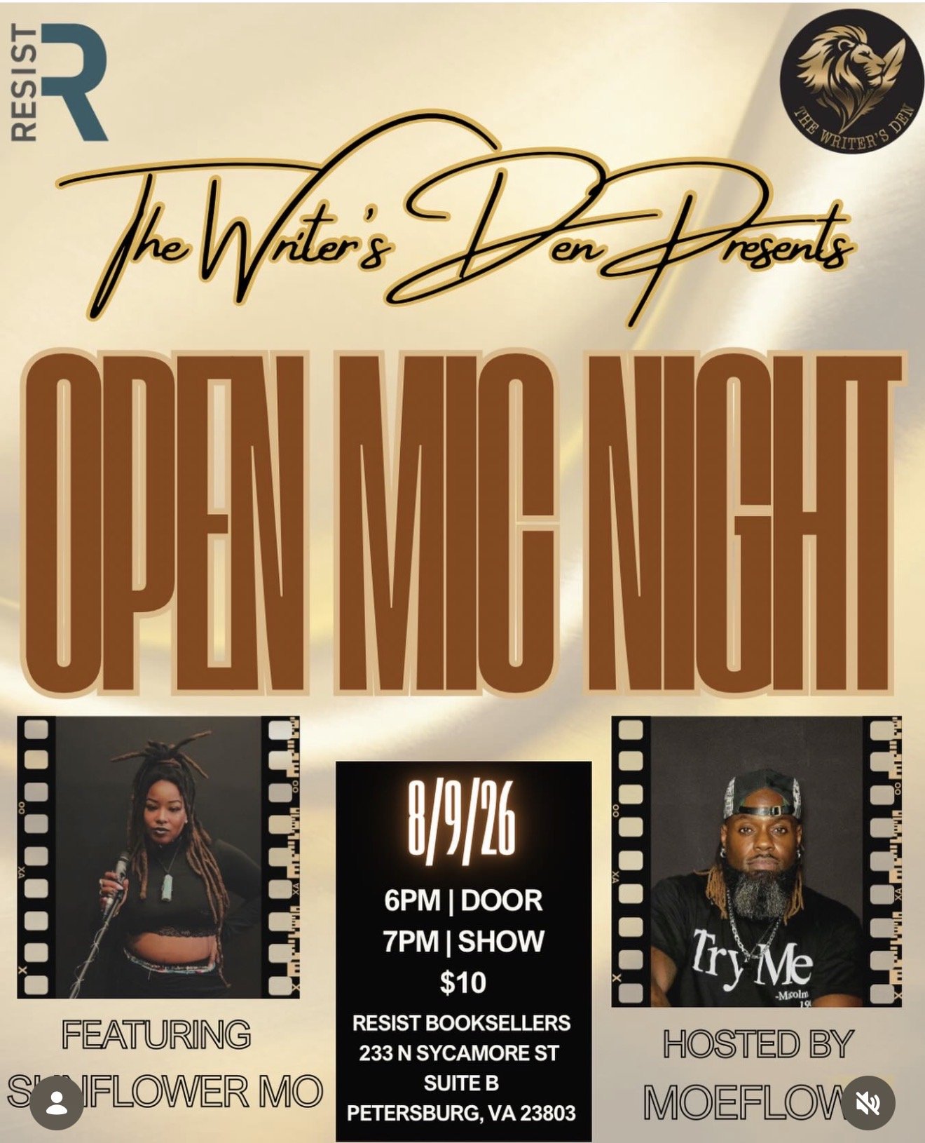 Poetry Slam Sundays hosted by Moeflows