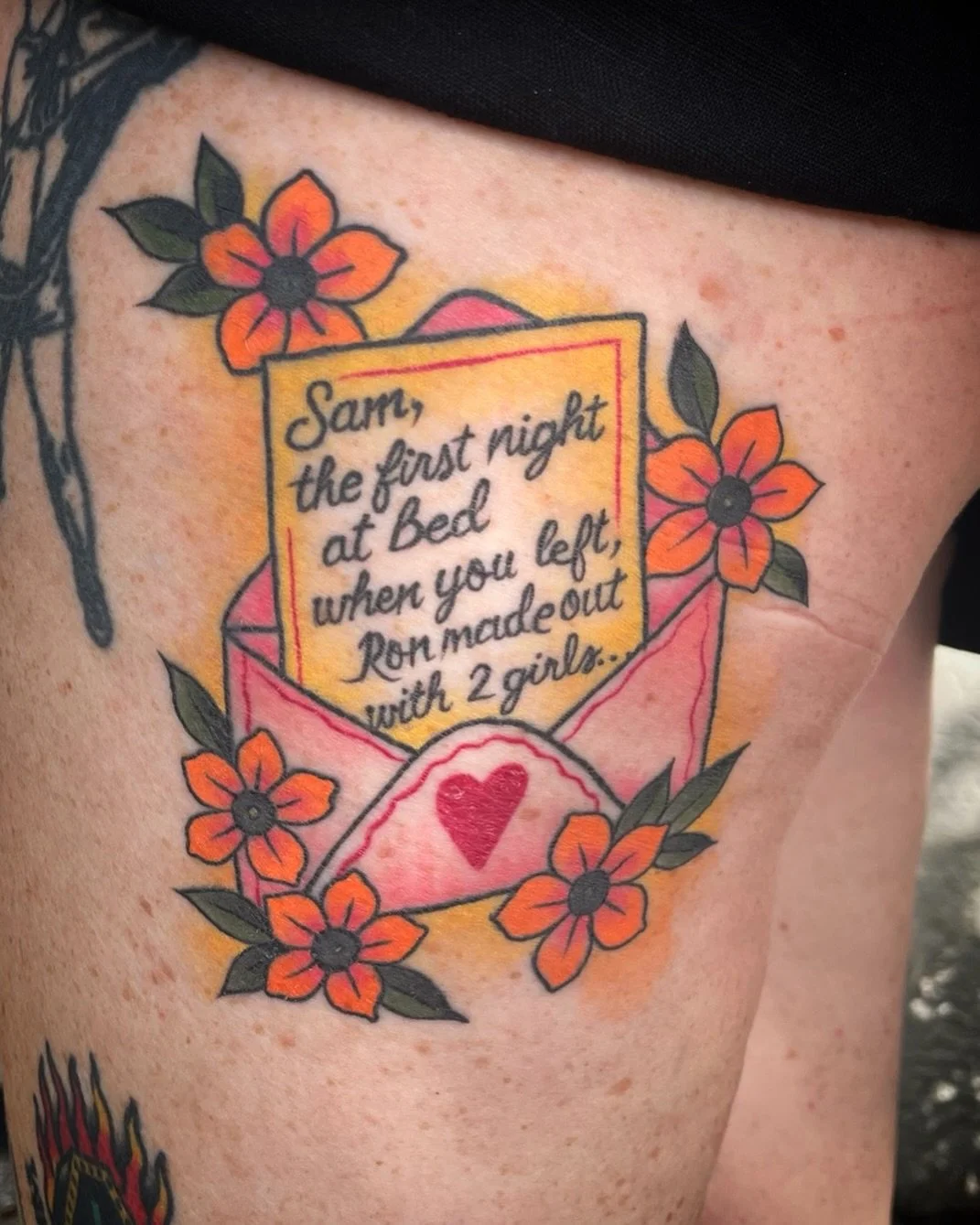 The Jersey shore note was one of the most fun tattoos ideas!
From last year on Michelle🧡💛

#tampatattooartist #tampatattoos  #colortattooartist #tattoosmadewithlove #jerseyshorenote