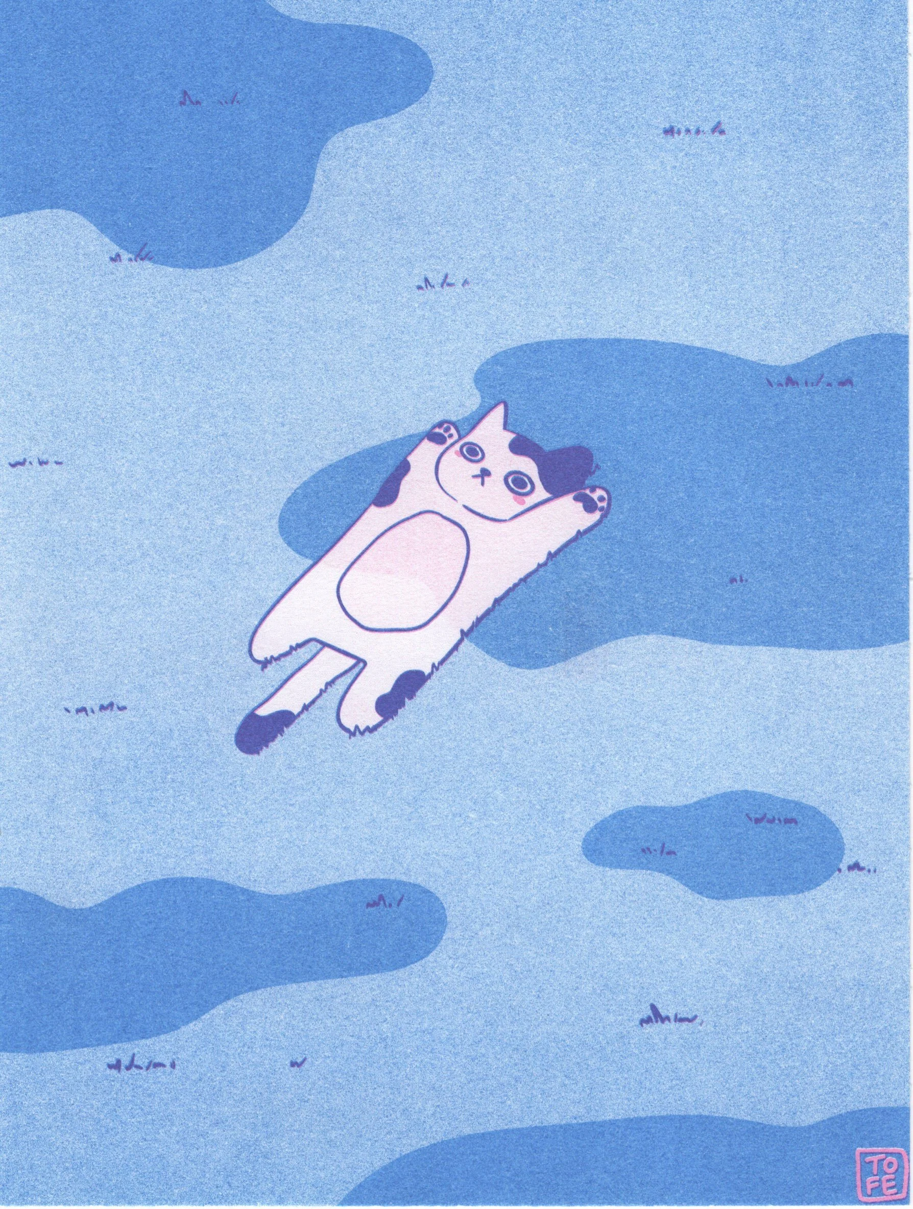Feeling Blue - Cat Riso Print