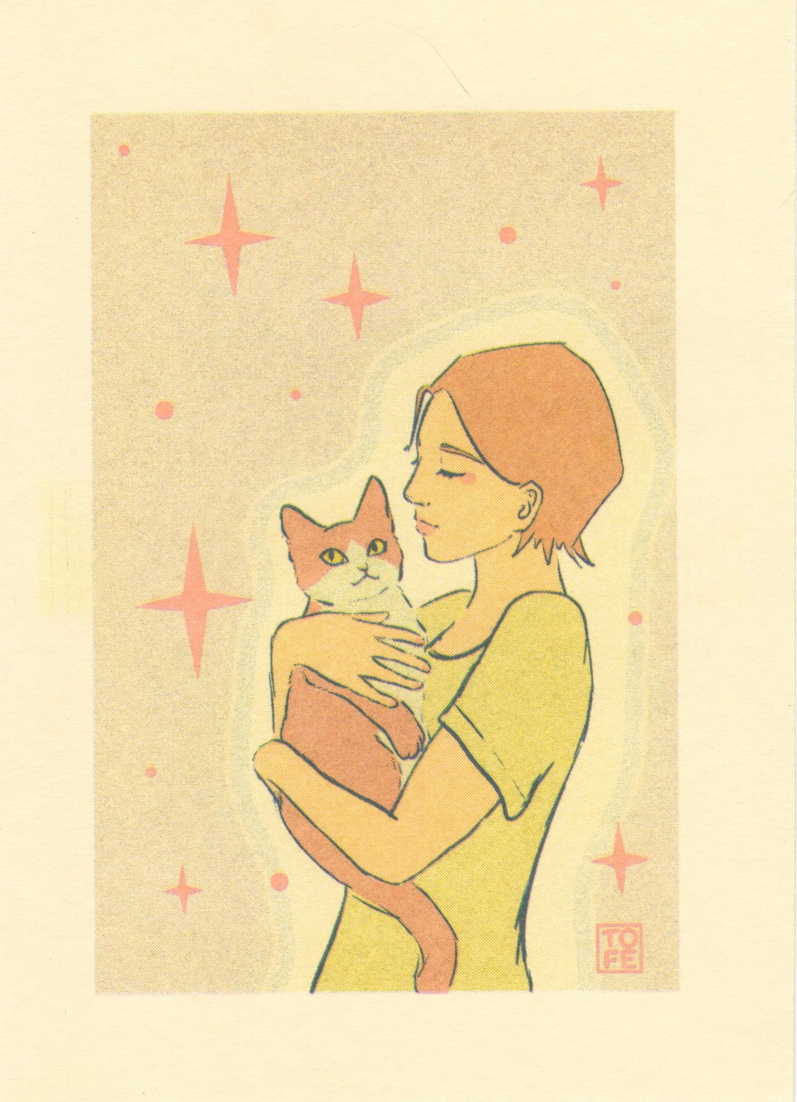 I Love My Cat - Riso Print
