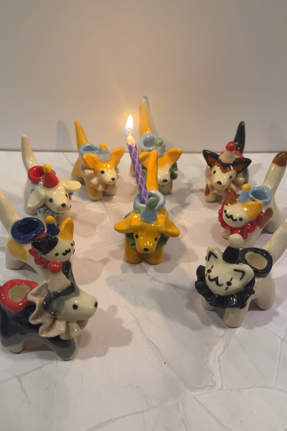 Cat and Dog Birthdy Candle Toppers