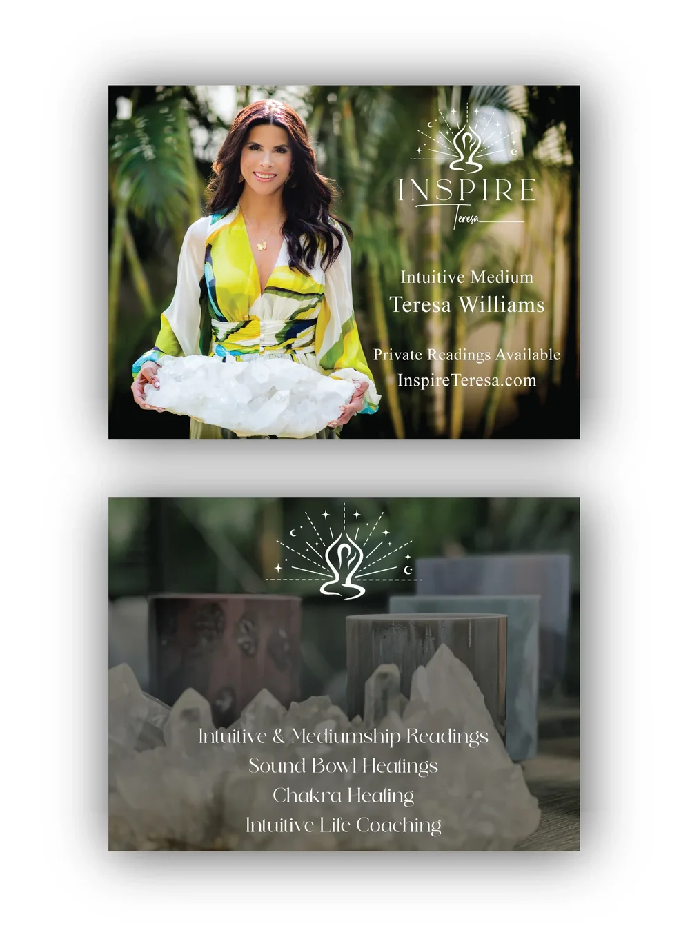 Inspire Teresa business cards designed by Red Ink