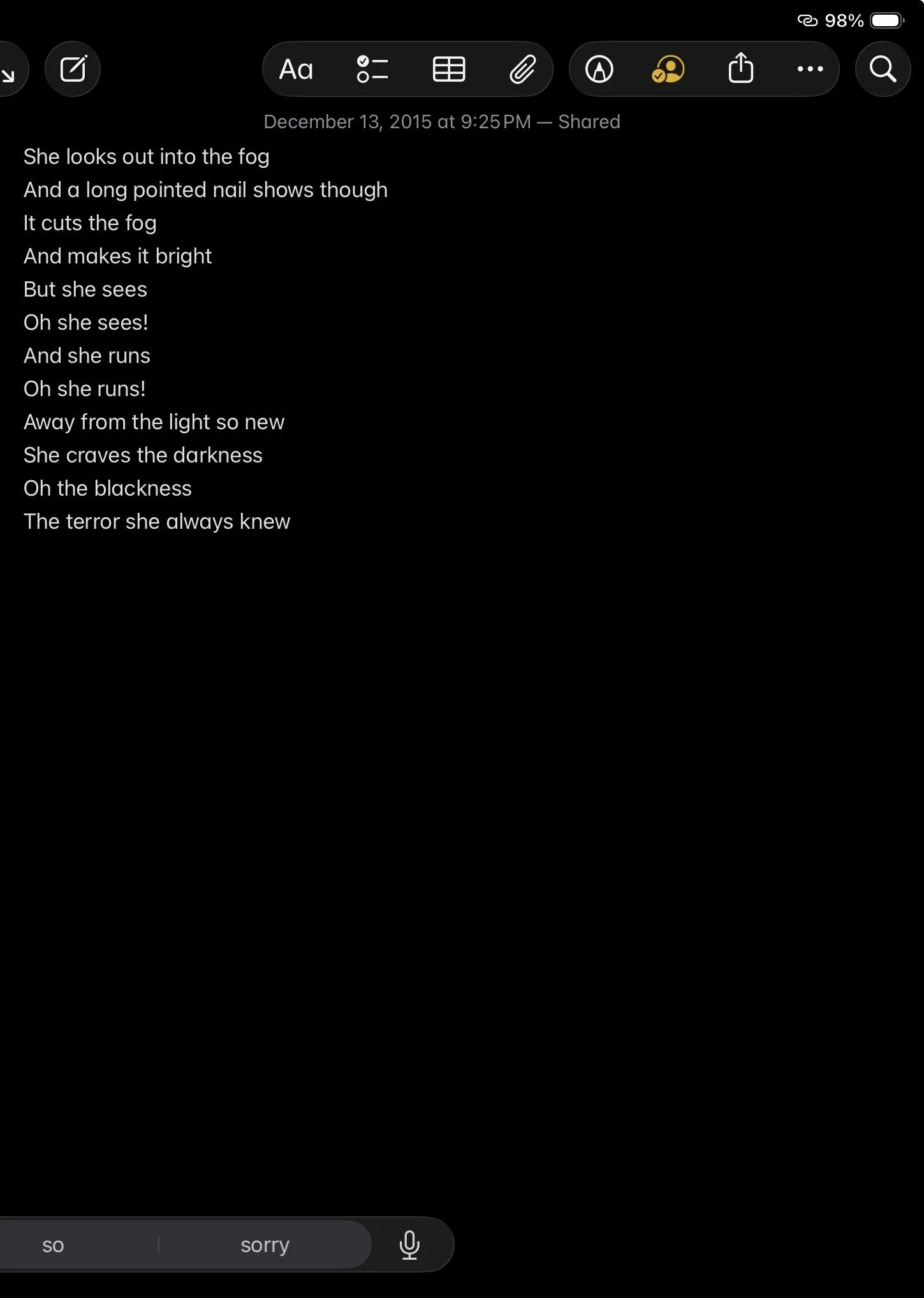 December 13th 2015 9:25pm “Terror” 