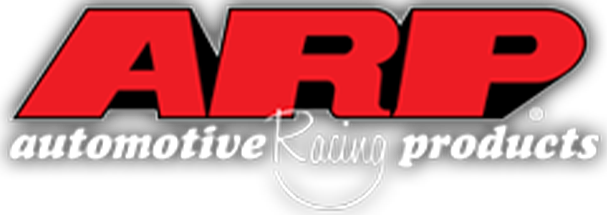 Logo of ARP automotive racing products with bold red and white text.