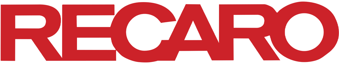 The word "RECARO" in bold red uppercase letters on a black background.