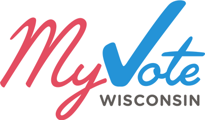 MyVote Wisconsin Logo. "My" is red and "Vote" is blue.