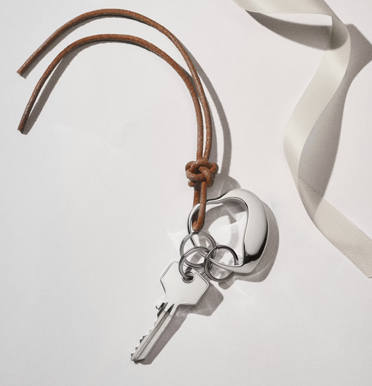 Heart Key Chain with Leather String