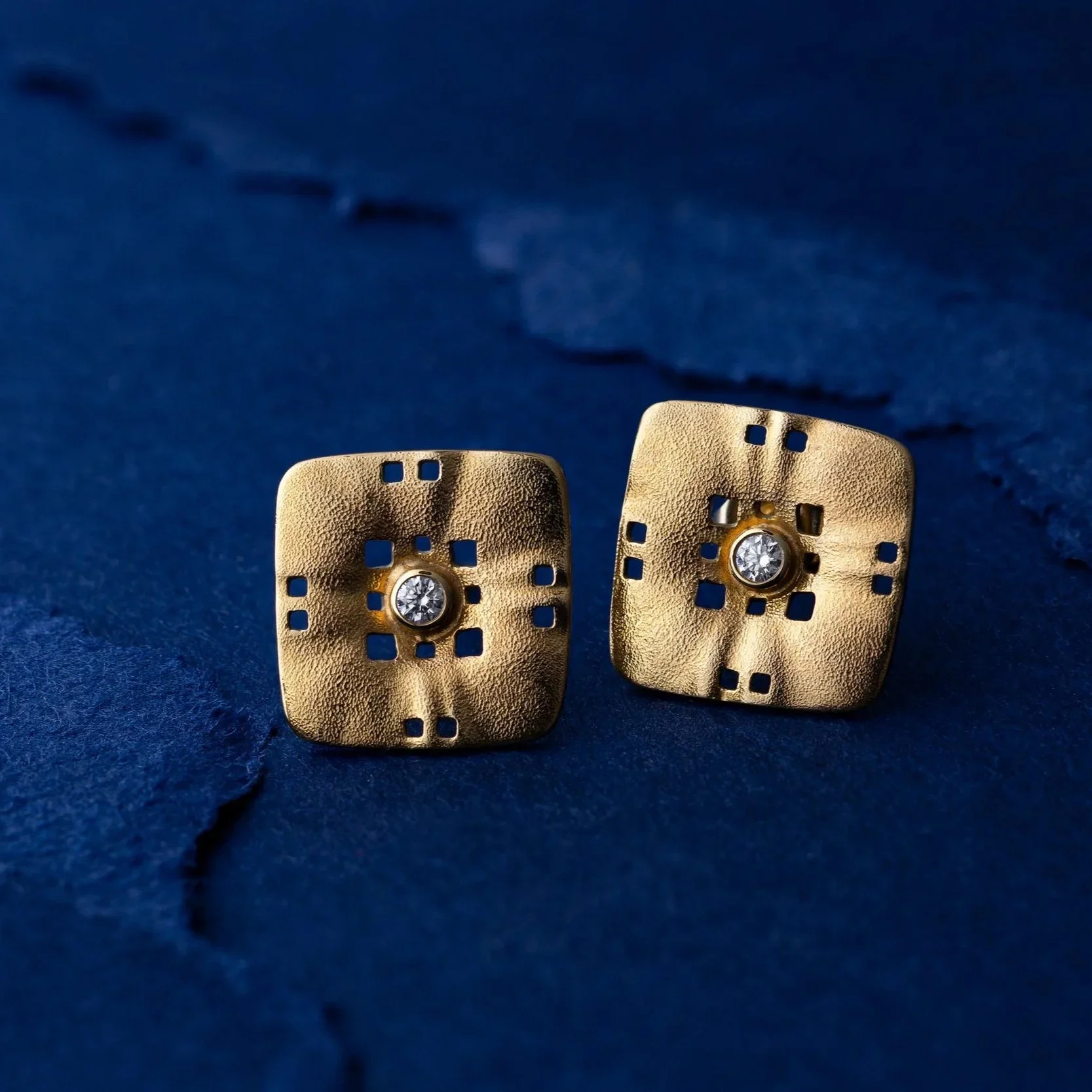 Square Characters Stud Earrings