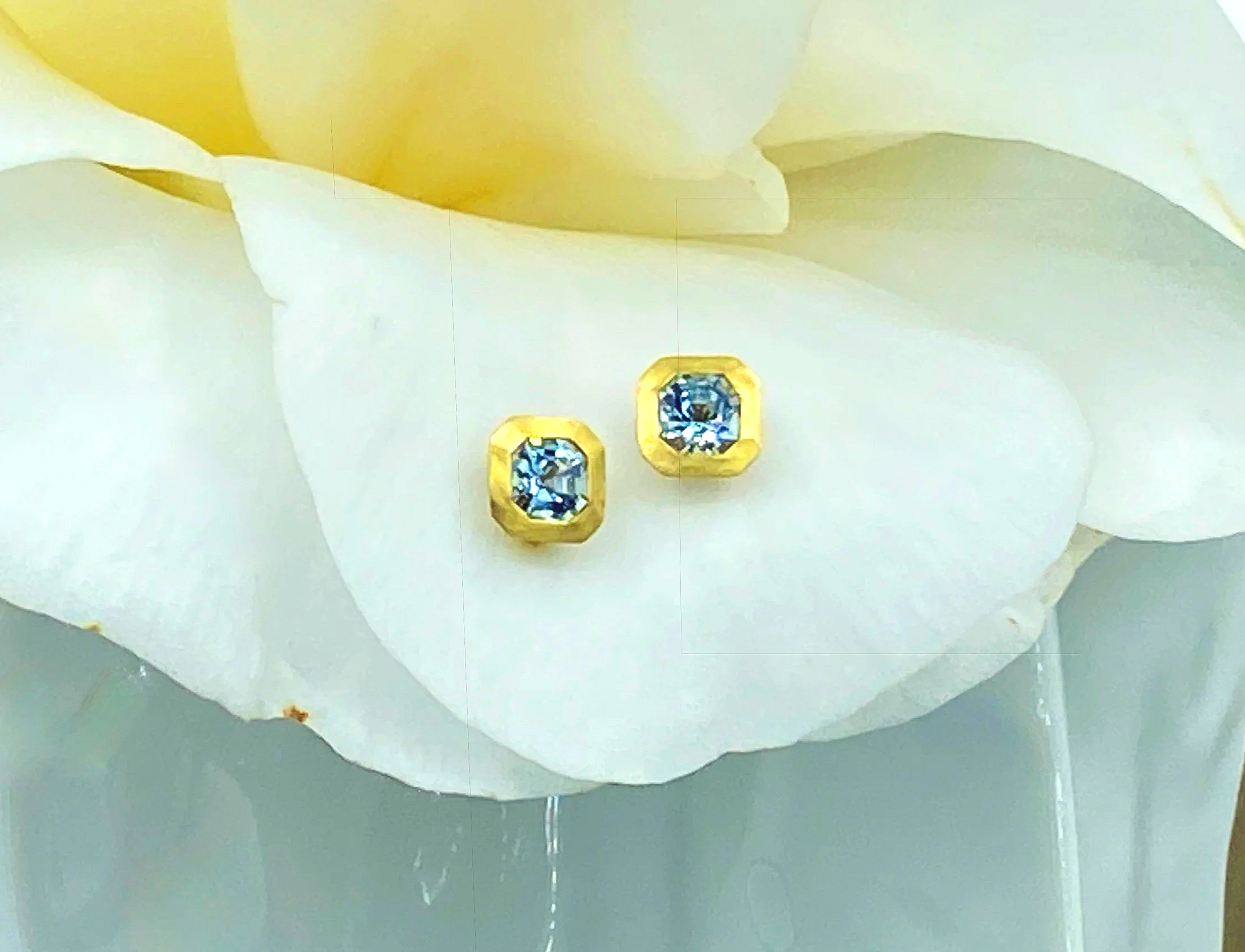 Aquamarine stud earrings
