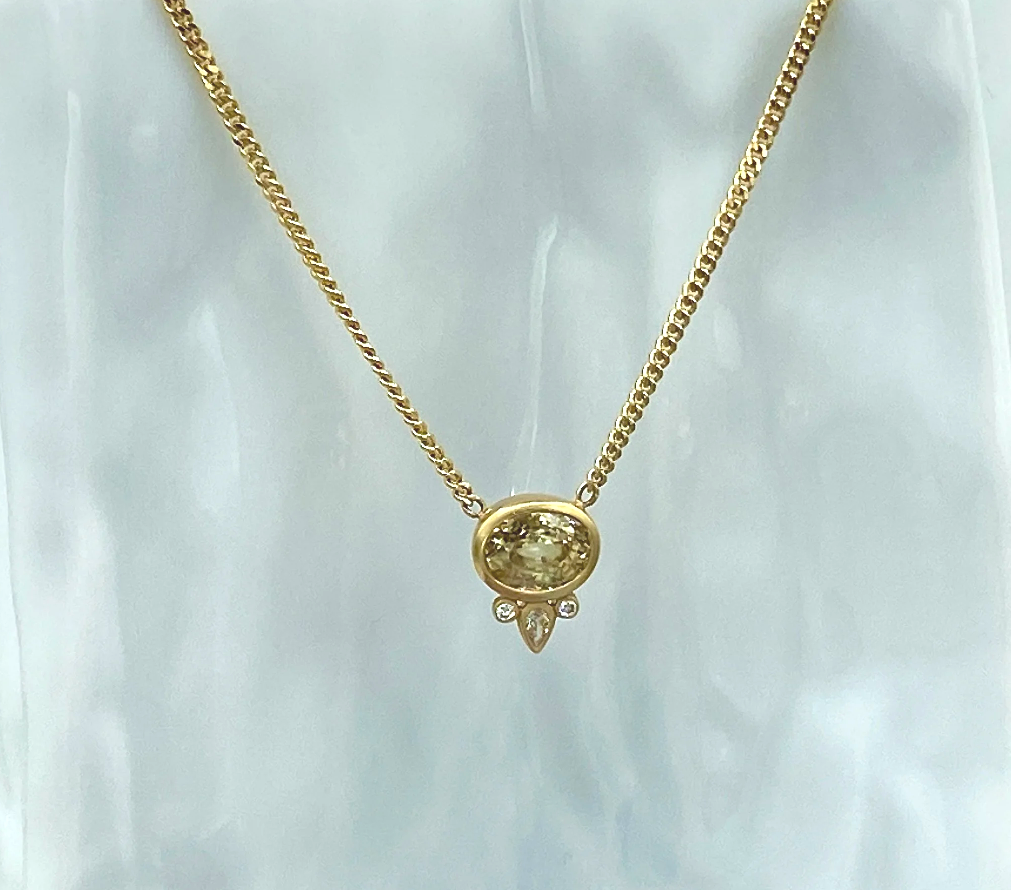 Oval Zircon Pendant