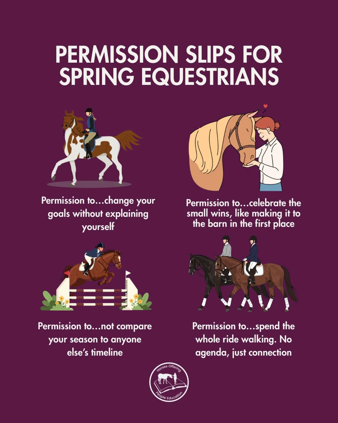 Spring at the barn can be&hellip;a lot.

Fresh horses. Unpredictable weather. Pressure to &ldquo;get back into it.&rdquo; And somehow, the idea that everything should be clicking again overnight.

But that&rsquo;s not how horses work. 

This season i