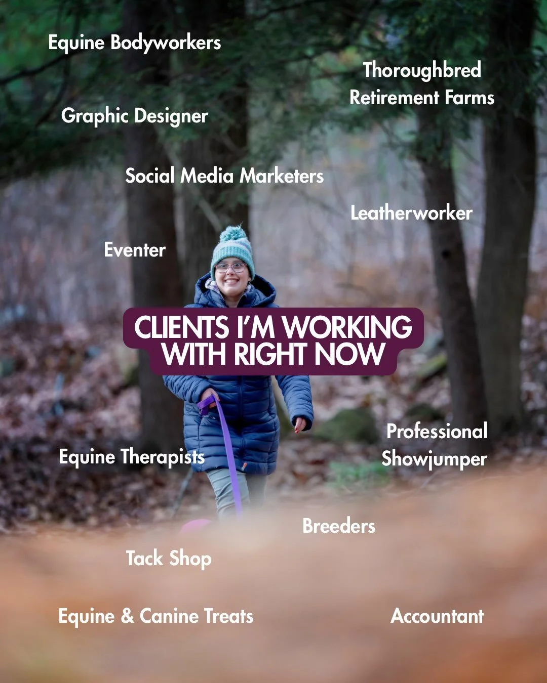 Turns out, there are a LOT of equine professionals and businesses who could use a writer&hellip;

I&rsquo;ve been lucky enough to work with so many corners of the industry, but there are still plenty on my wishlist.

See yourself on here? Maybe it&rs