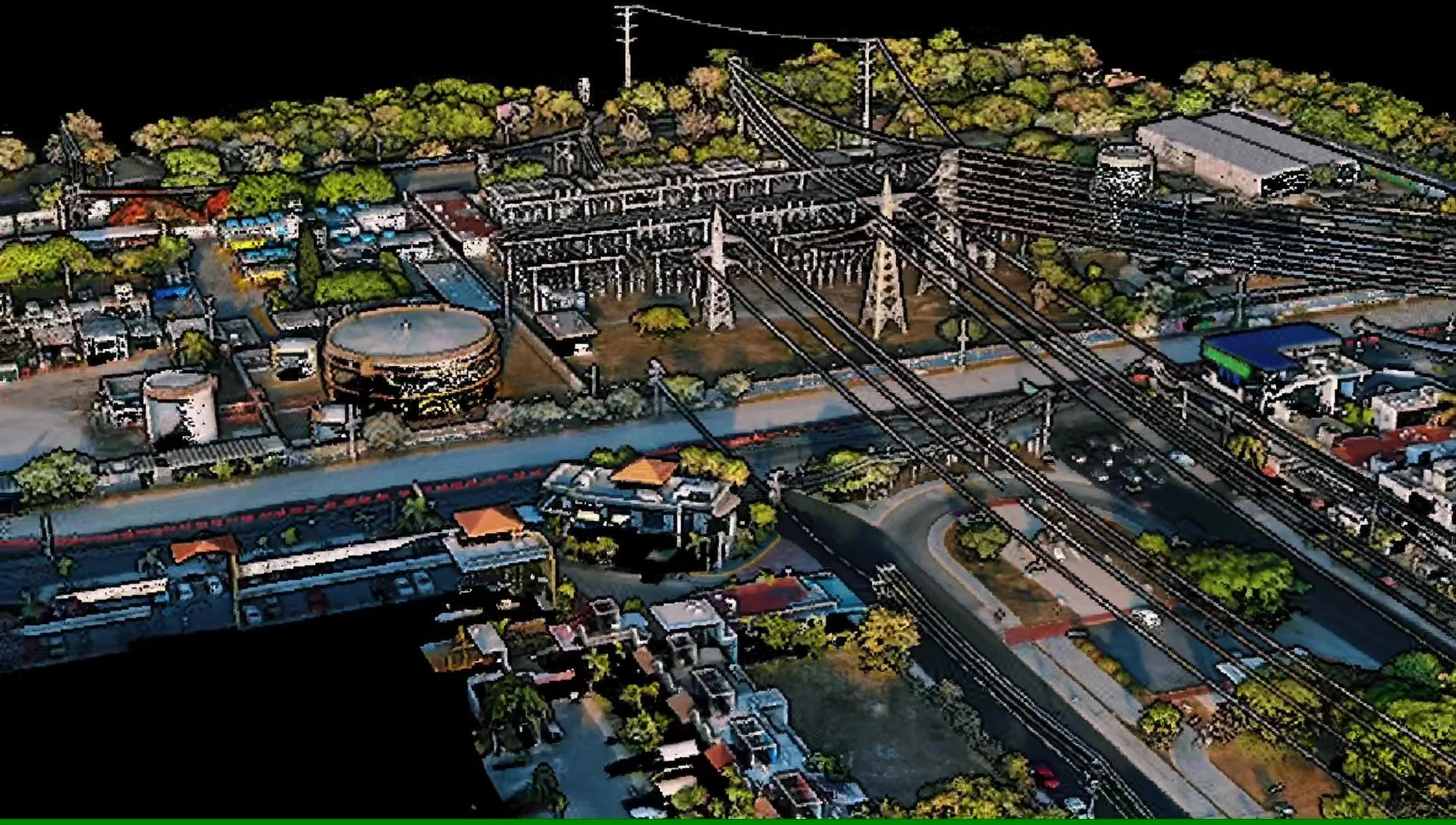 subestación eléctrica con drones dji