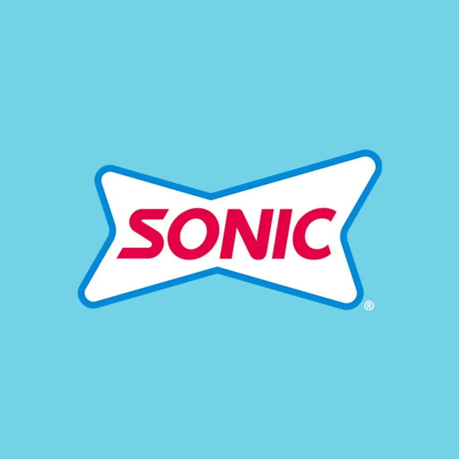 Logo of Sonic Drive-In against a light blue background.