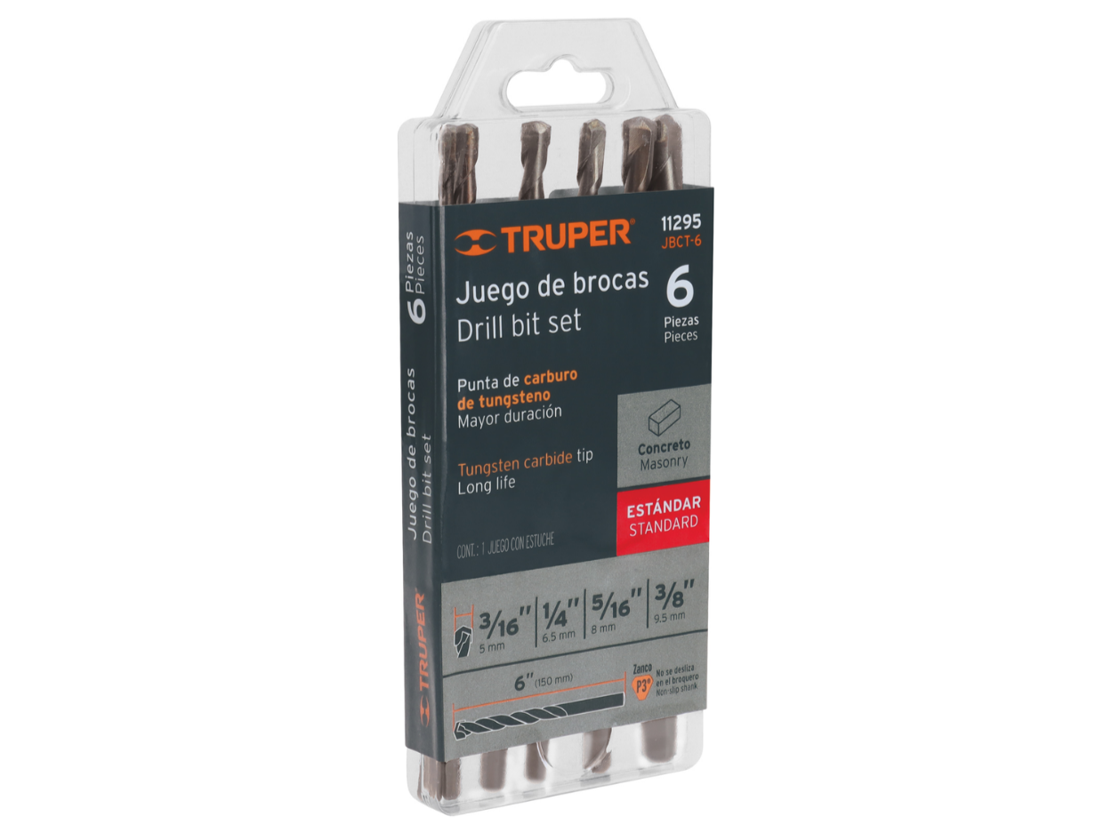 Juego de 6 Brocas para Concreto | Truper