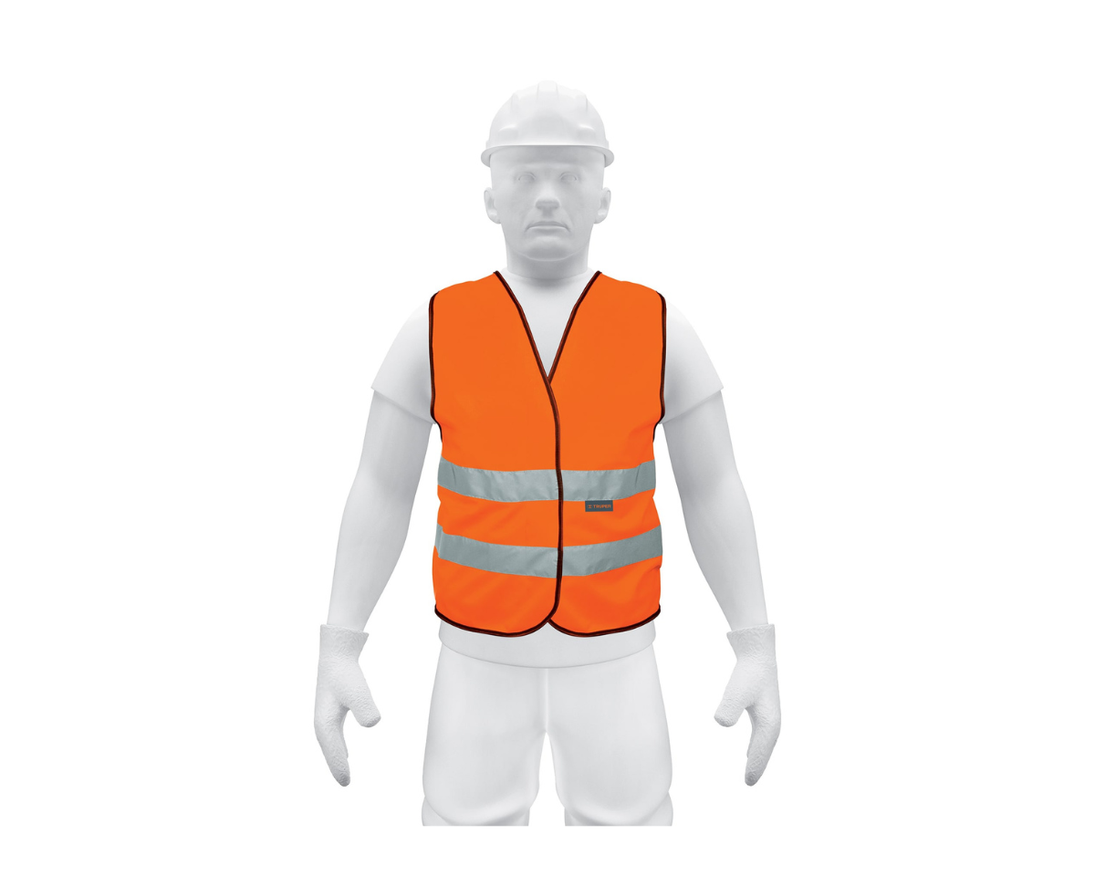 Chaleco de seguridad naranja con cintas de alta visibilidad | Truper