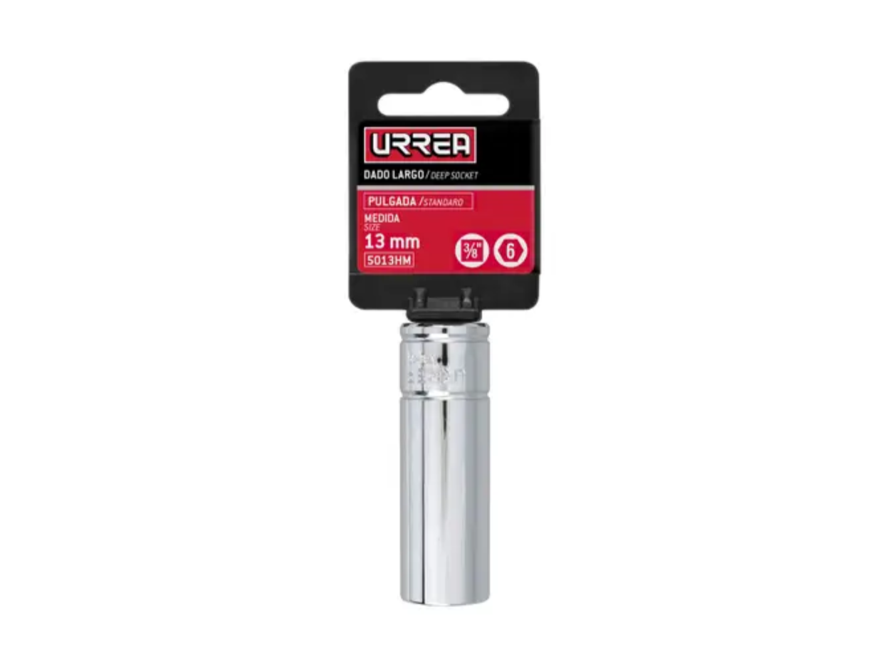 Dado Largo 13 mm Cuadro de 3/8" | 6 Puntas | Urrea