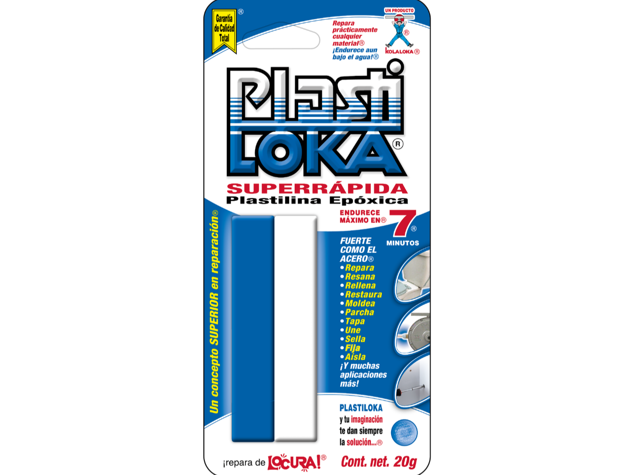 PlastiLoka Súper Rápida 20 g | Plastilina Epóxica de Curado Rápido