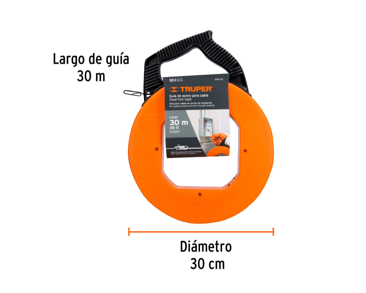 Guía de acero para cable de 30 m | Truper