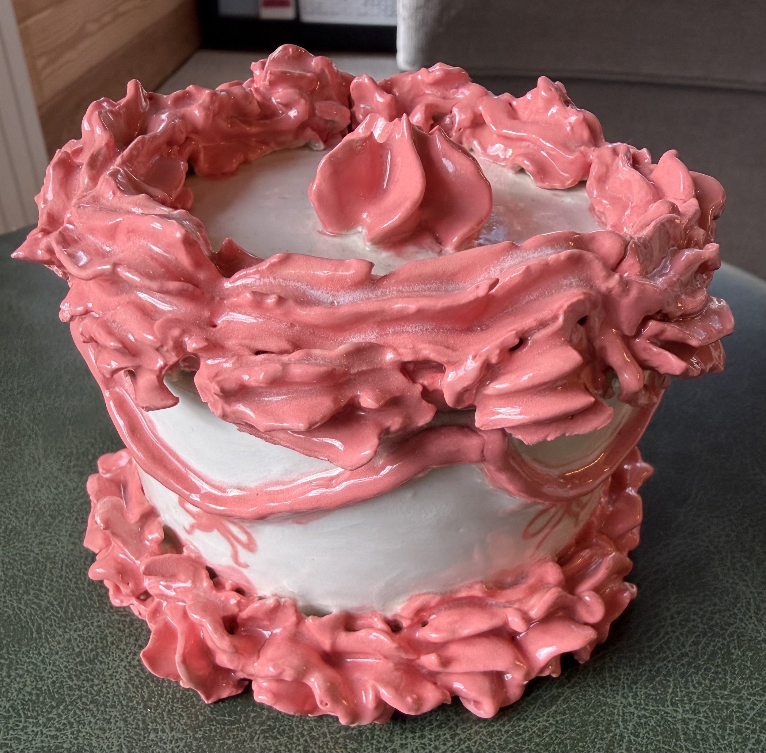 first day Cake, pink, Clay, Jewellery Box.