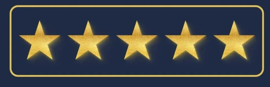 Icona di valutazione a cinque stelle oro, simbolo dell'eccellenza e della qualità dei servizi offerti da MDM Eventi.