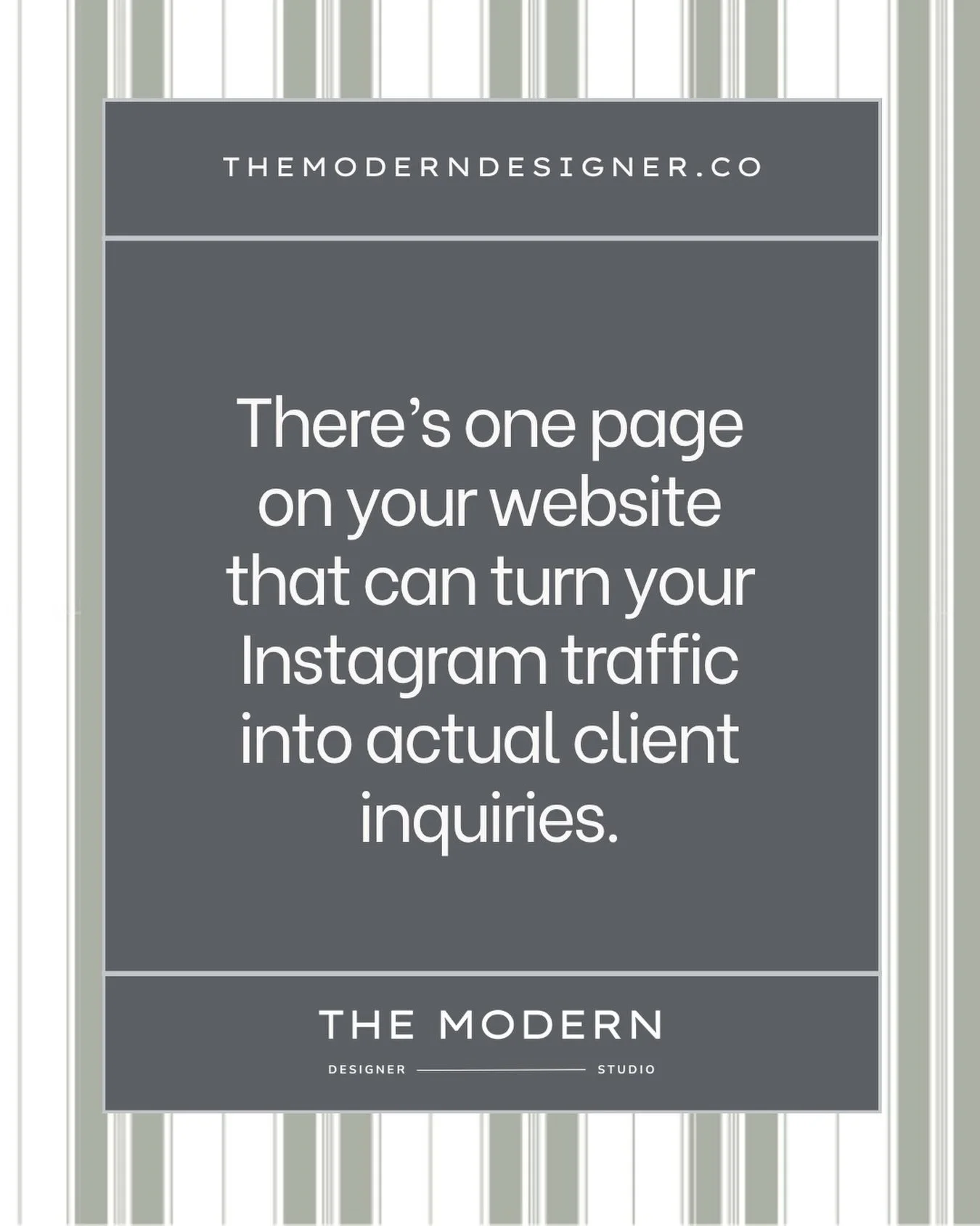 Hint: It&rsquo;s not the services page.
This page, when structured properly, should guide someone from &ldquo;just looking&rdquo; &rarr; &ldquo;ready to inquire&rdquo;. 
Click the link to find out 🏁