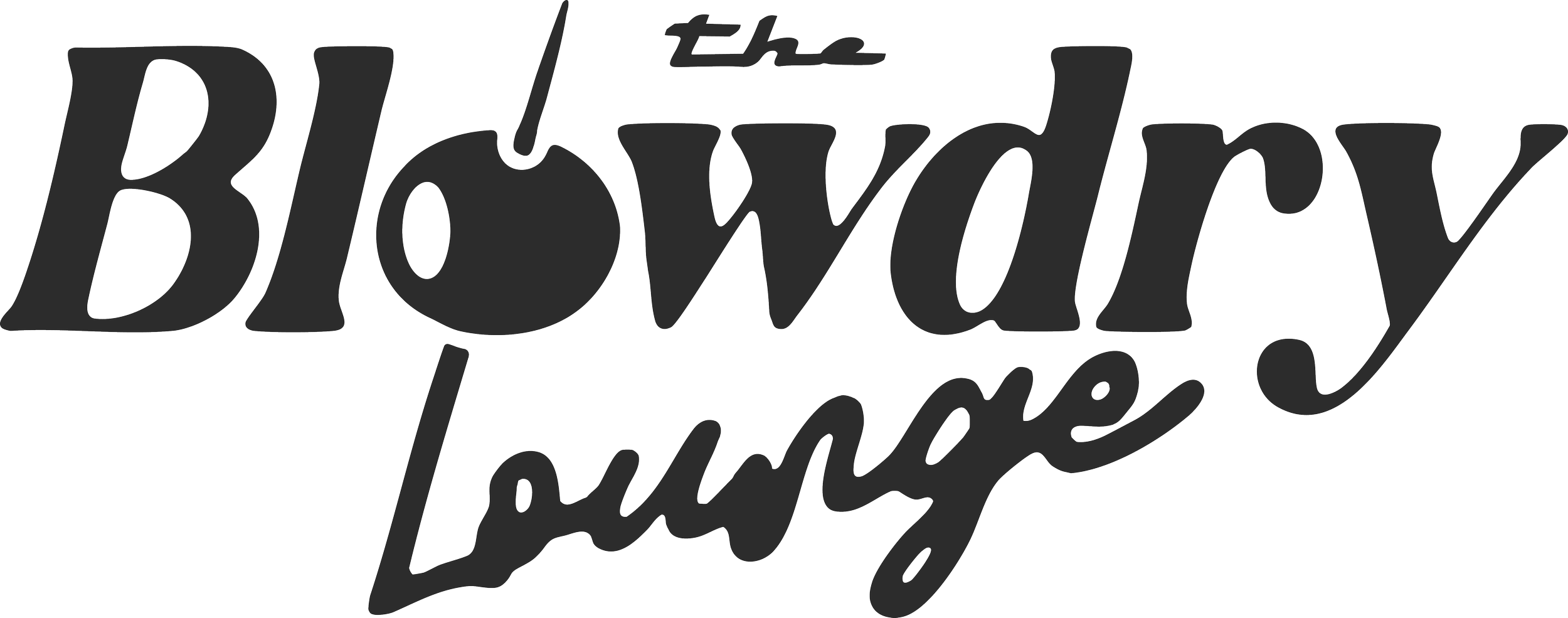 Stylized black text that reads "the Bloody Mary Lounge" with a playful, handwritten font.